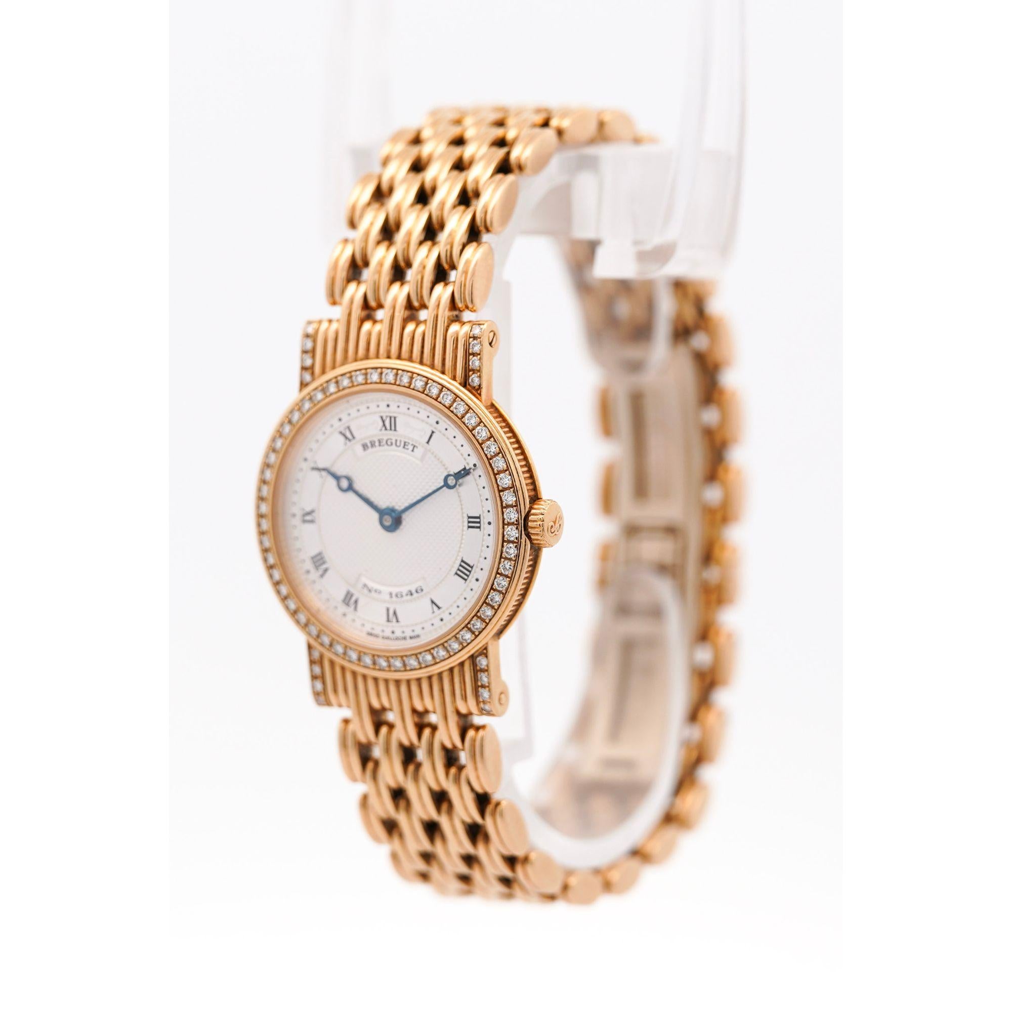 Women's Breguet Classique Ladies Diamond in 18K Gold 25mm Watch For Sale