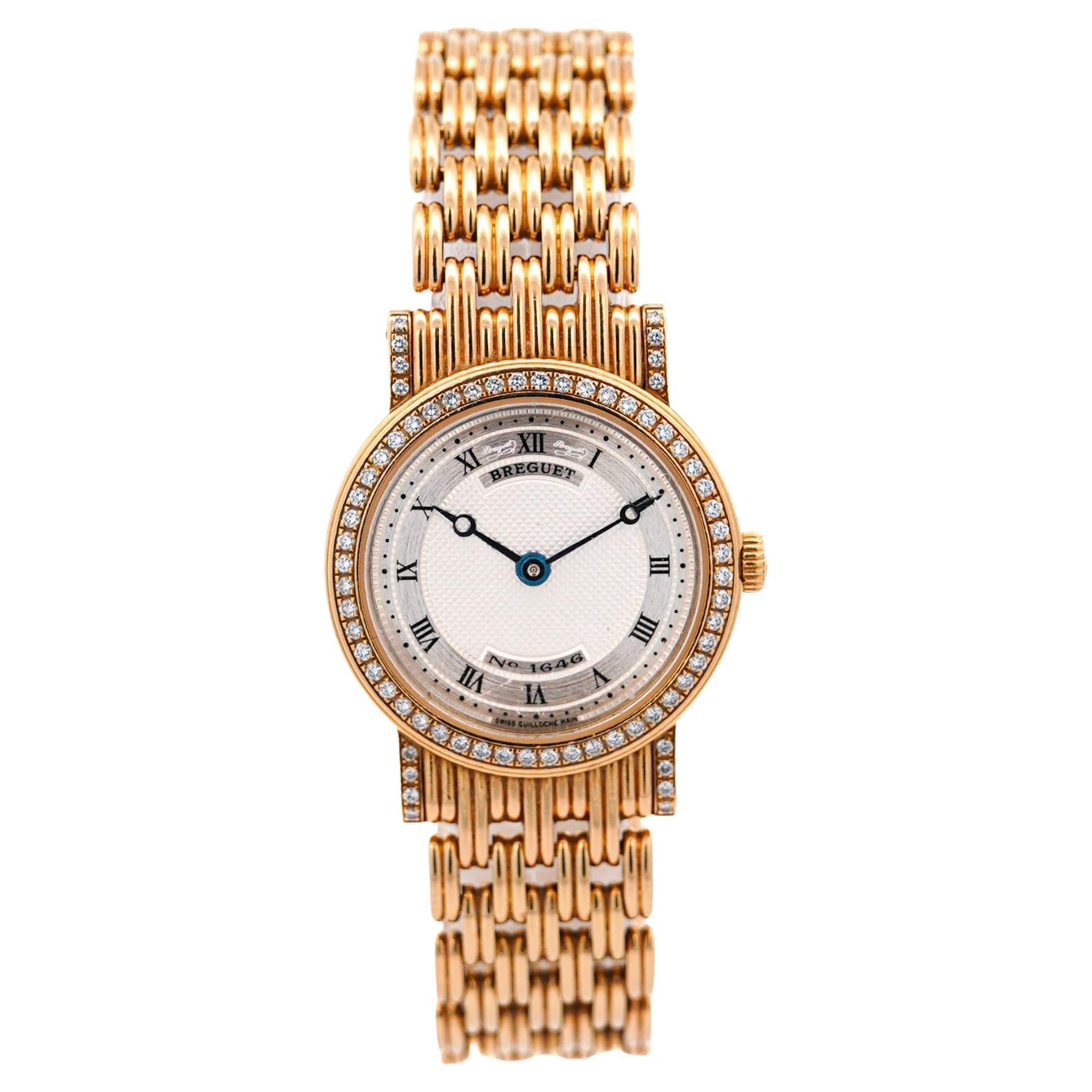 Montre Breguet Classique pour dames, diamants en or 18 carats, 25 mm