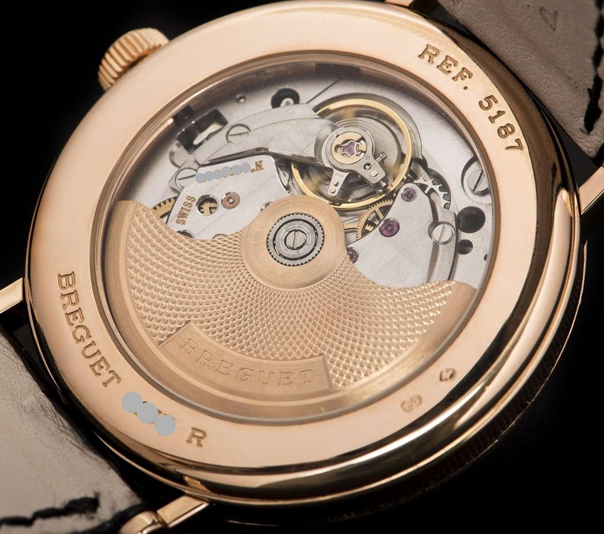 Men's Breguet Classique Regulator Gents Rose Gold Silver Dial 5187