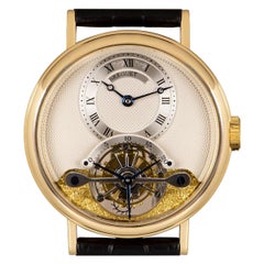 Breguet Classique Tourbillon Gents Yellow Gold Silver Guilloche Dial 3350 Manual