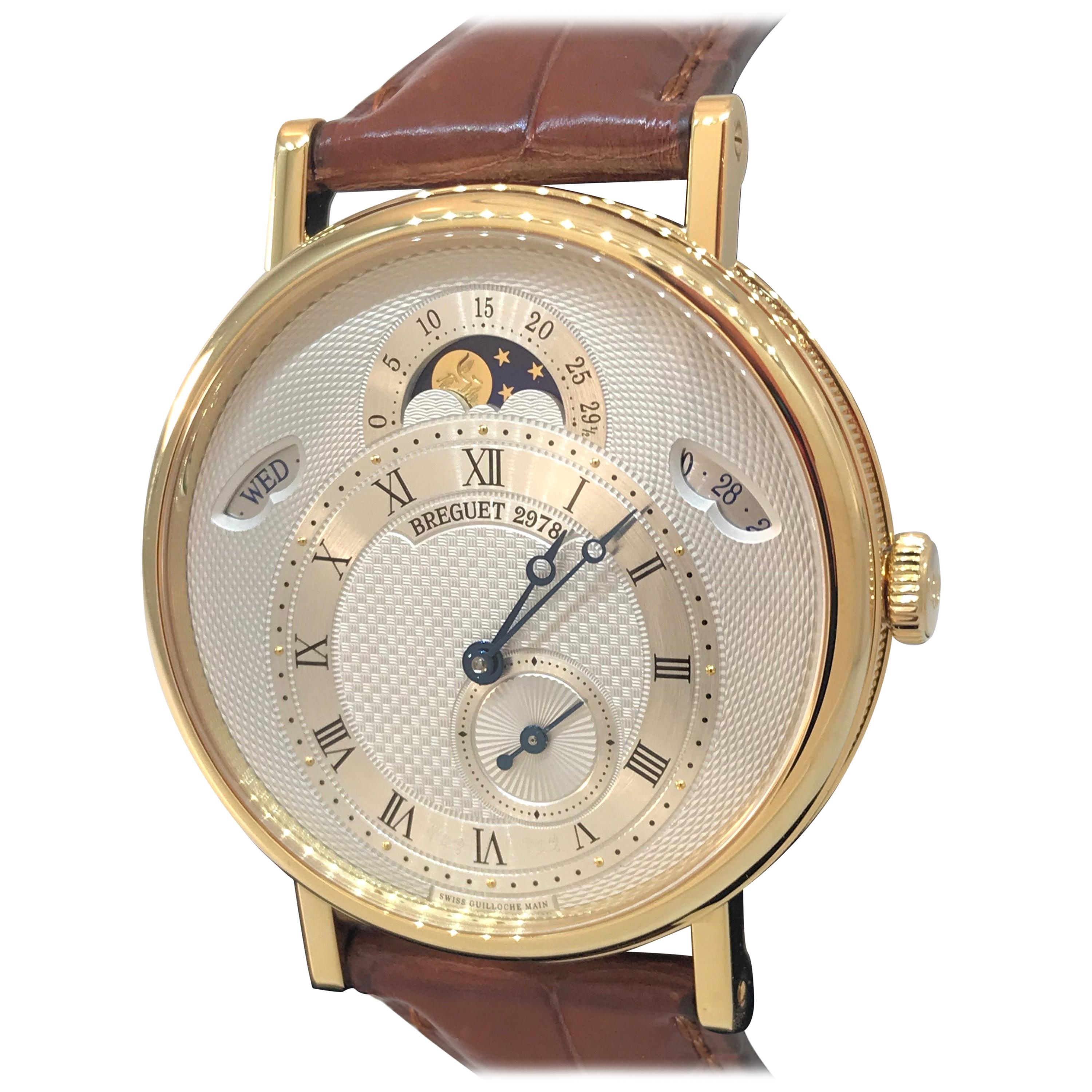 Breguet Classique Yellow Gold Day Date Moonphase Men's Watch 7337ba/1e/9v6 For Sale