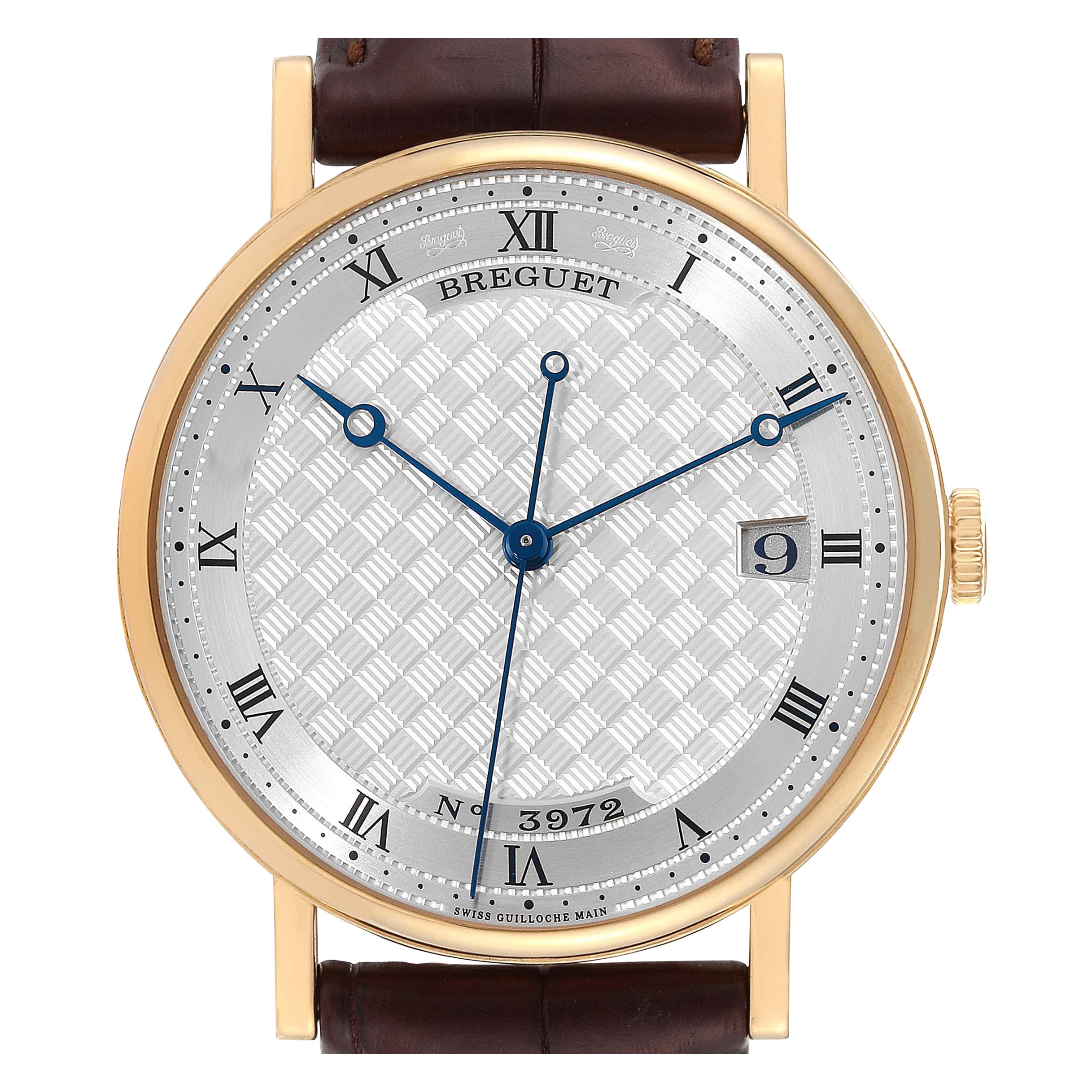 Breguet Classique Montre pour hommes avec cadran en or jaune et argent 5177 papiers