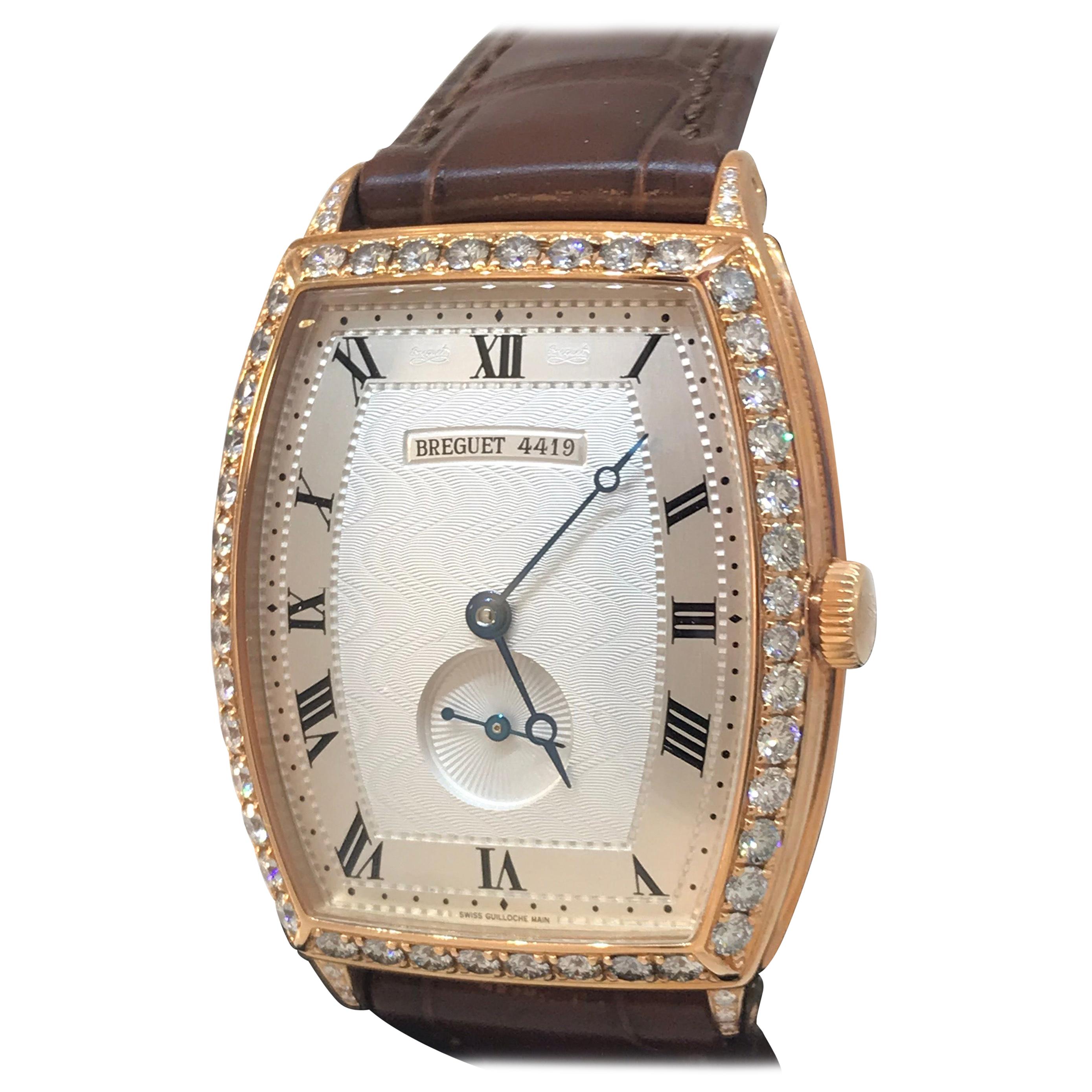 Breguet Heritage Rose Gold Diamond Bezel Silver Dial Men's Watch 3661BR12984DD00 For Sale