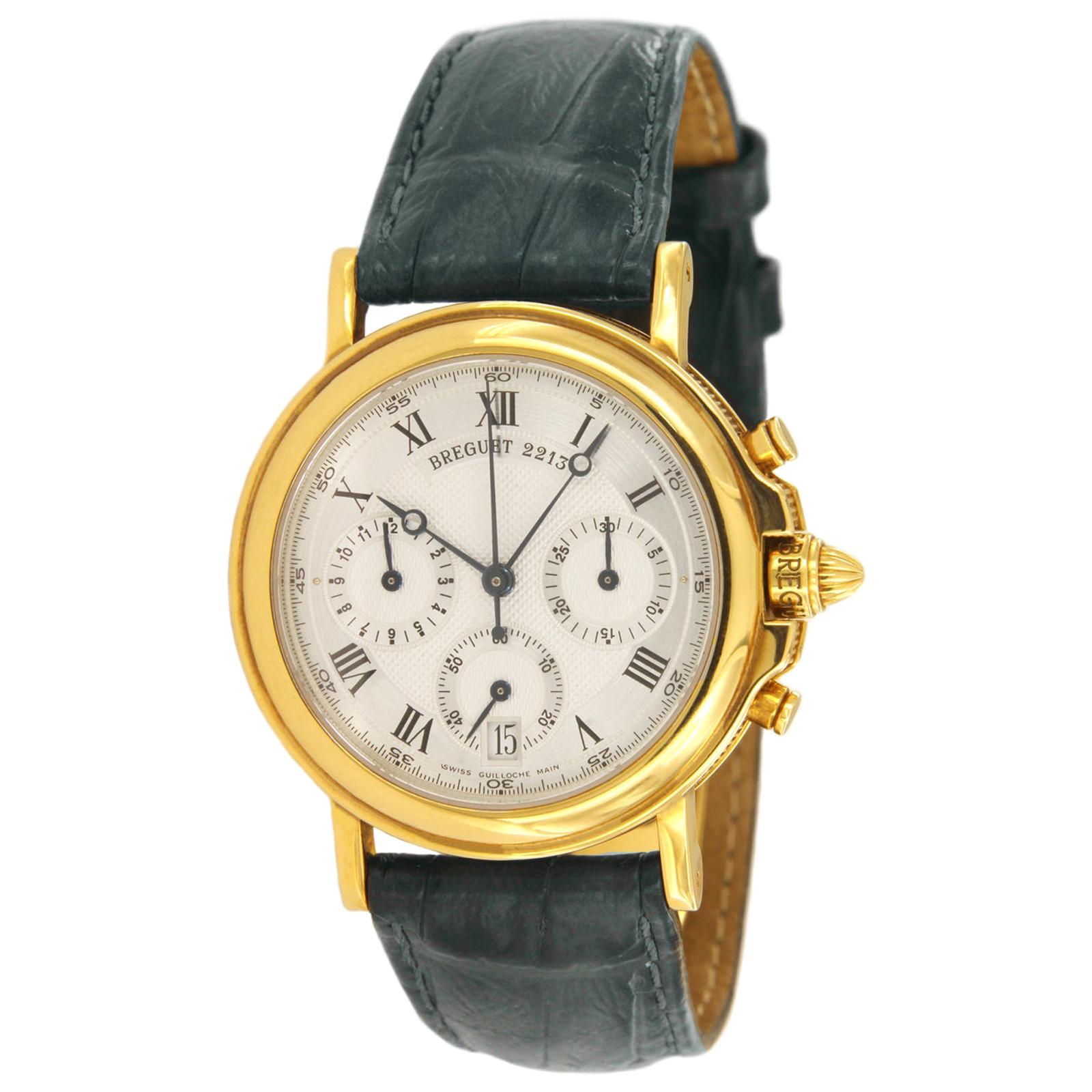 Breguet Horloger De La Marine Chronograph Gold Automatic Watch 2213L