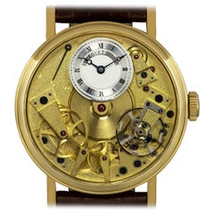 Breguet La Tradition Gents Yellow Gold Open Worked Dial 7027BA Manual Wind Watch