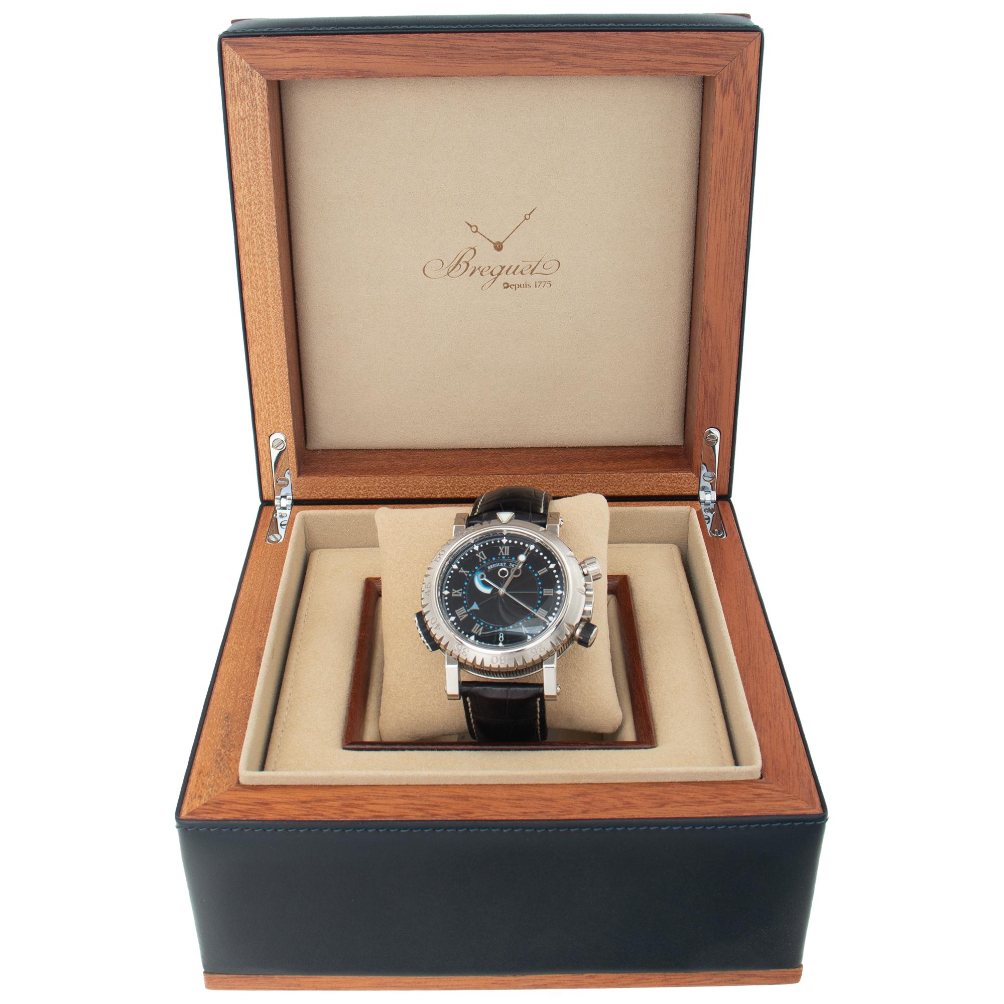 Breguet Marine 18k white gold Automatic Wristwatch Ref 5847BB/92/5ZV For Sale 2