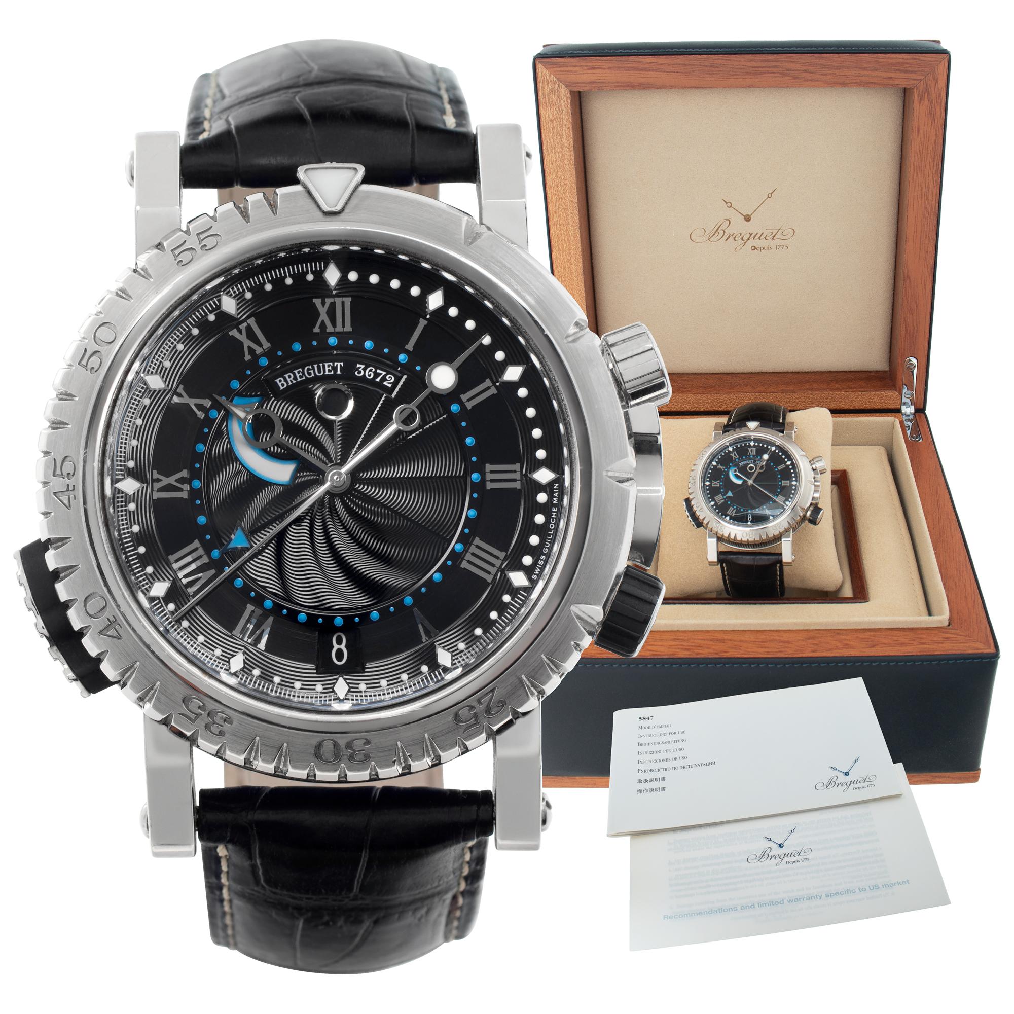 Breguet Marine 18k white gold Automatic Wristwatch Ref 5847BB/92/5ZV For Sale 3