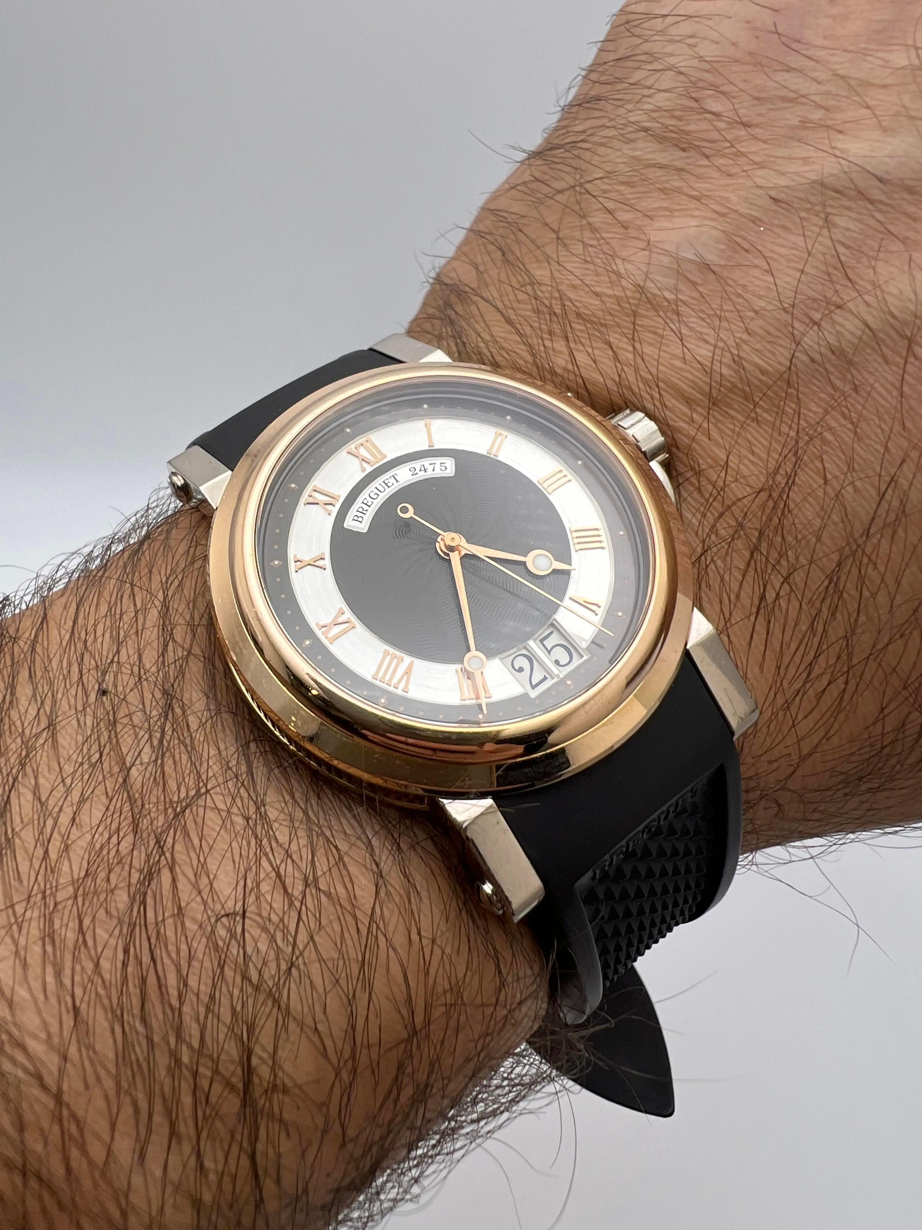 Breguet Marine 39mm Big Date 5817BE/Z2/5V8 Automatic 18K Two Tone Rose White For Sale 1