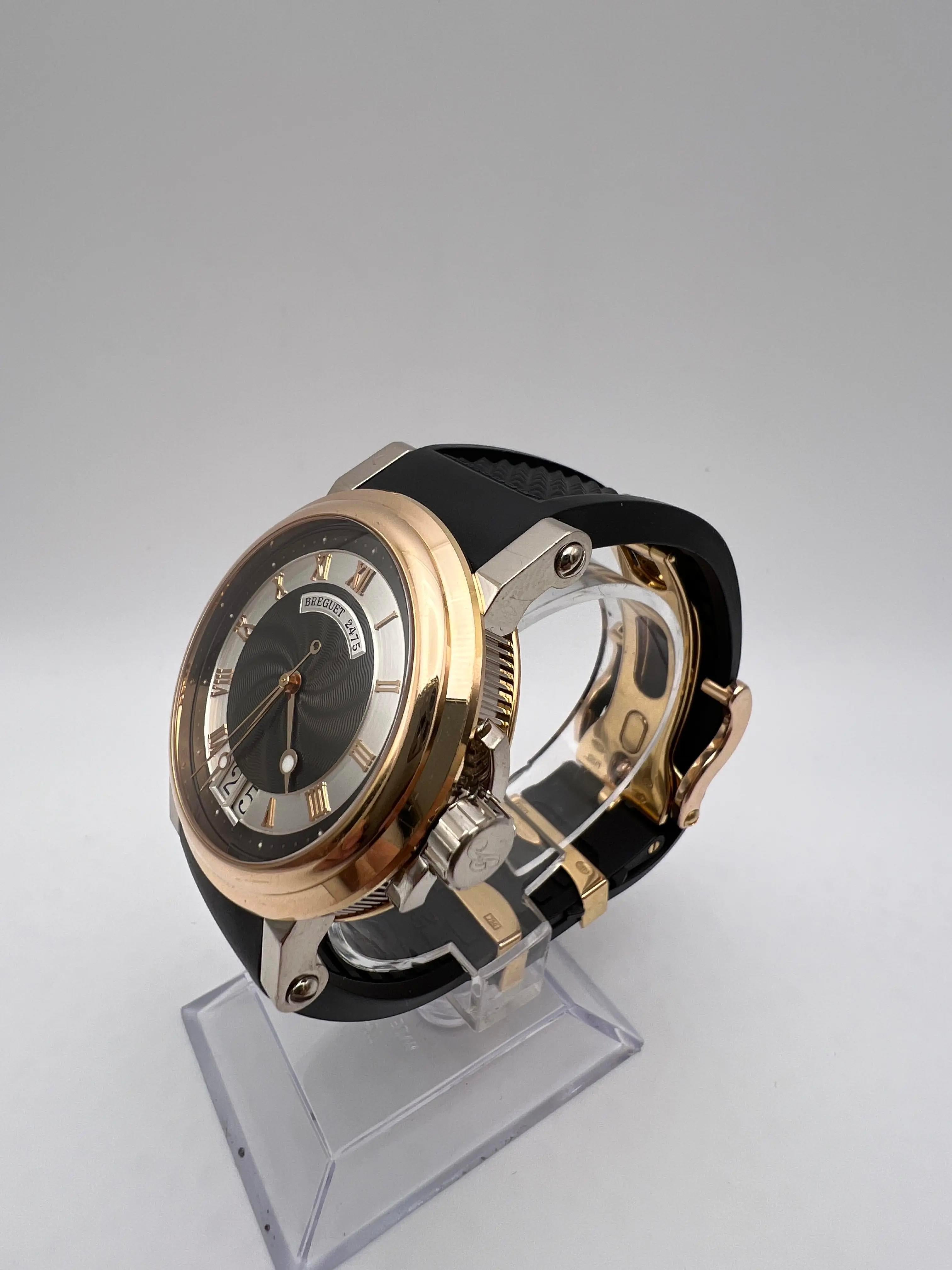 Breguet Marine 39mm Big Date 5817BE/Z2/5V8 Automatic 18K Two Tone Rose White For Sale 5