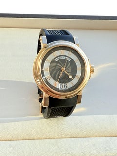 Breguet Marine 39mm Big Date Rose Gold Rubber Strap Mens Watch 5817BR/Z2/5V8