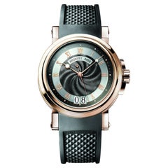 Breguet Marine 39mm Big Date Rose Gold Rubber Strap Mens Watch 5817BR/Z2/5V8