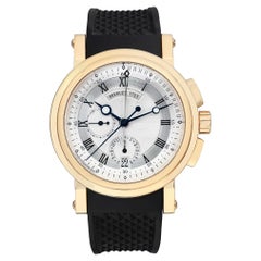 Montre automatique Breguet Marine 42 mm en or jaune 18 carats avec cadran argenté 5827BA/12/5ZU