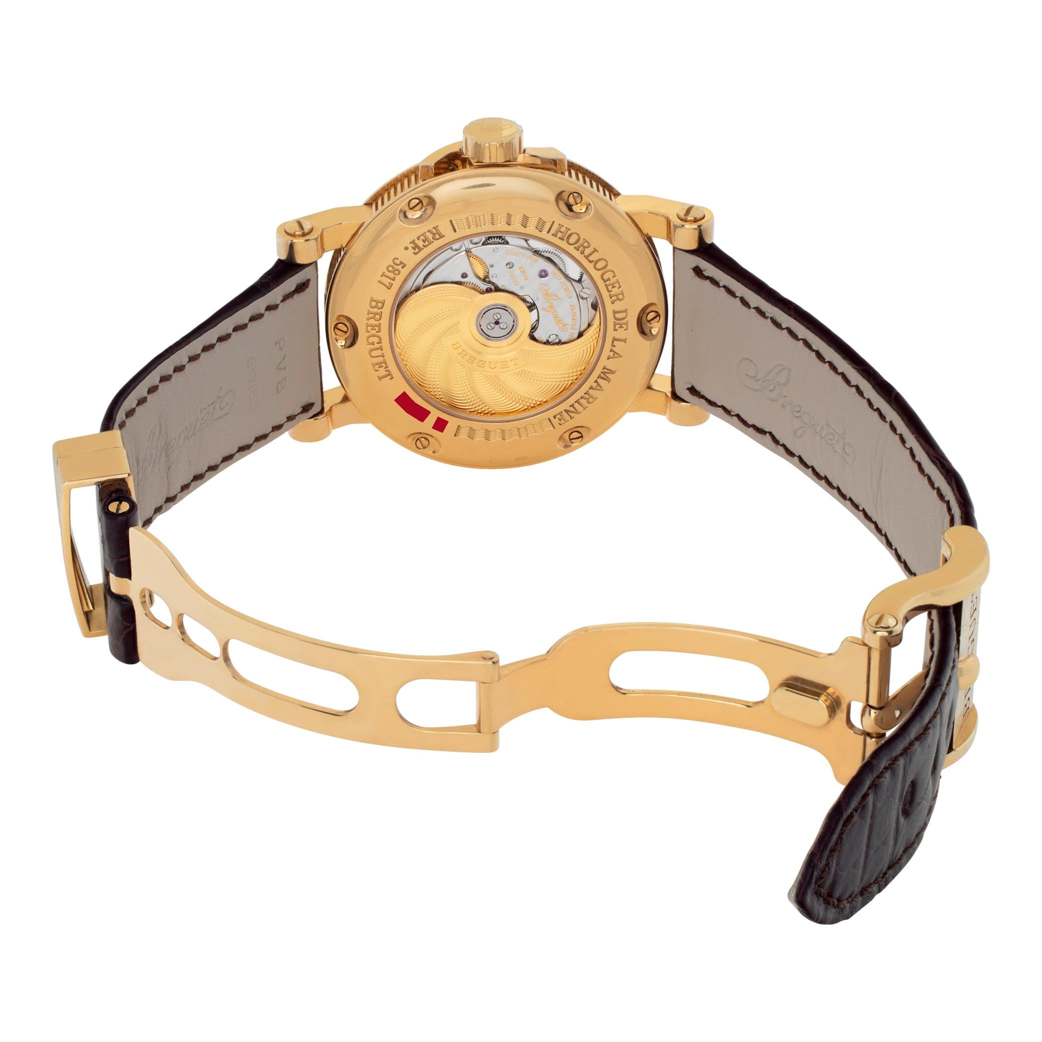 Men's Breguet Marine Big Date 18k yellow gold Automatic Wristwatch Ref 5817BA For Sale