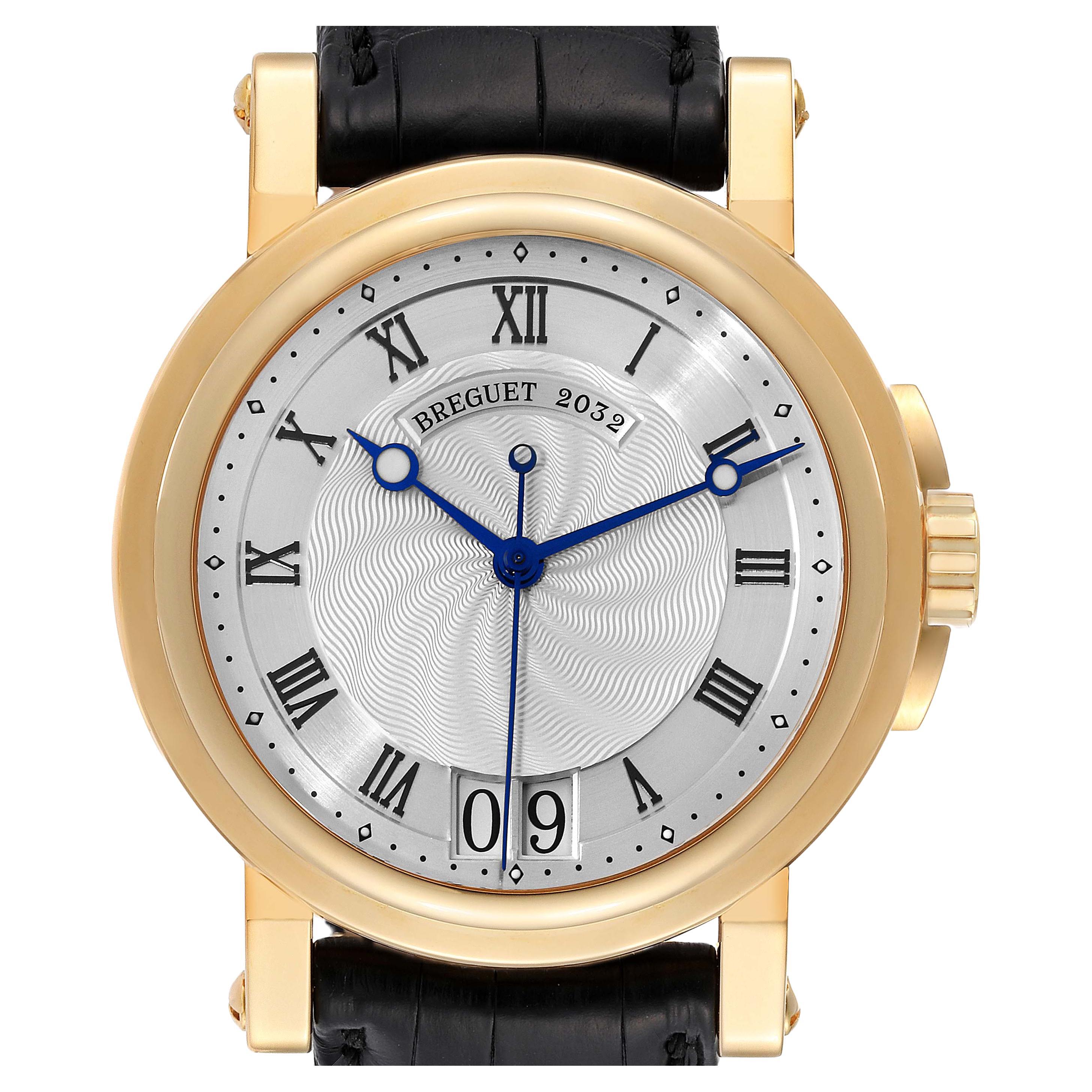 Breguet Marine Big Date Automatic Yellow Gold Mens Watch 5817BA Papers