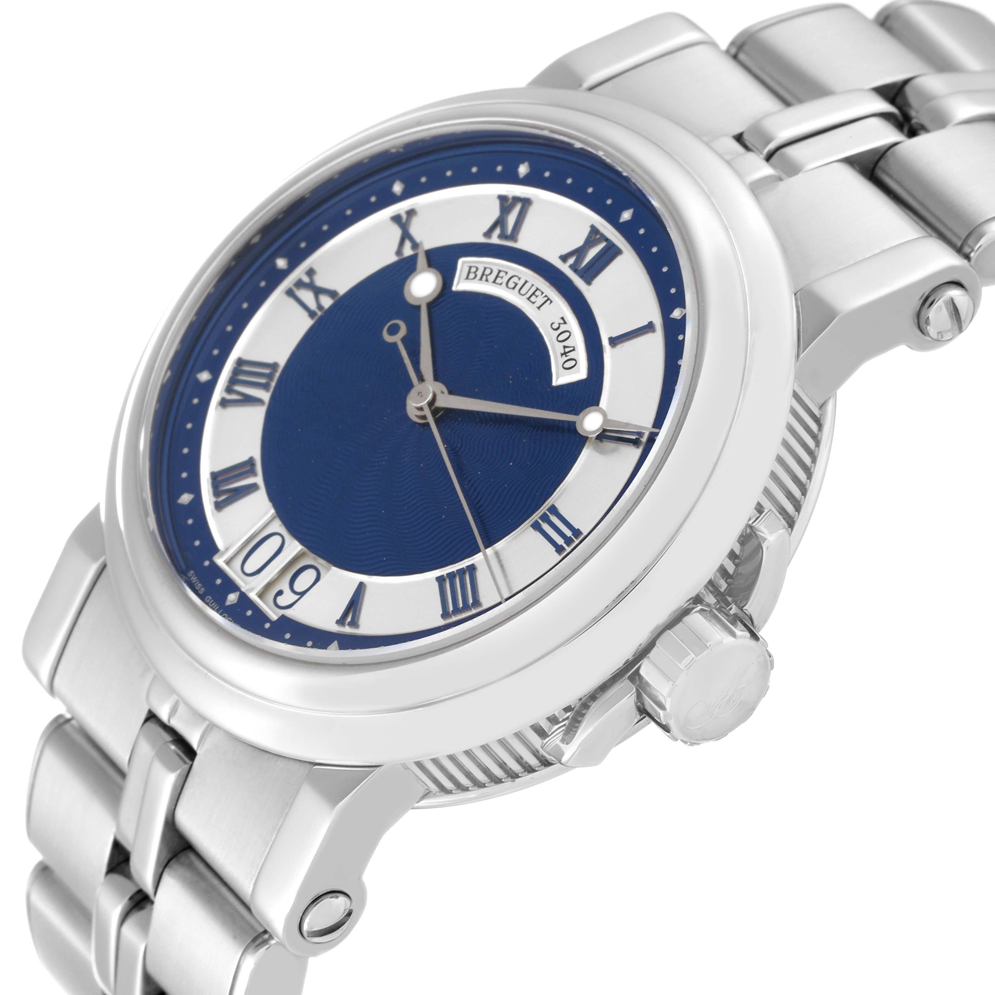 Men's Breguet Marine Big Date Blue Dial Automatic Steel Mens Watch 5817ST For Sale