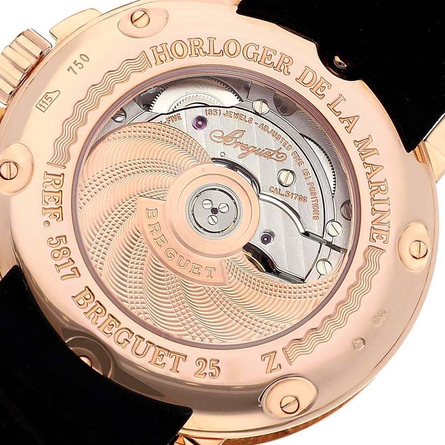 Breguet Marine Big Date Roségold Gummiband-Herrenuhr 5817BR im Angebot 4