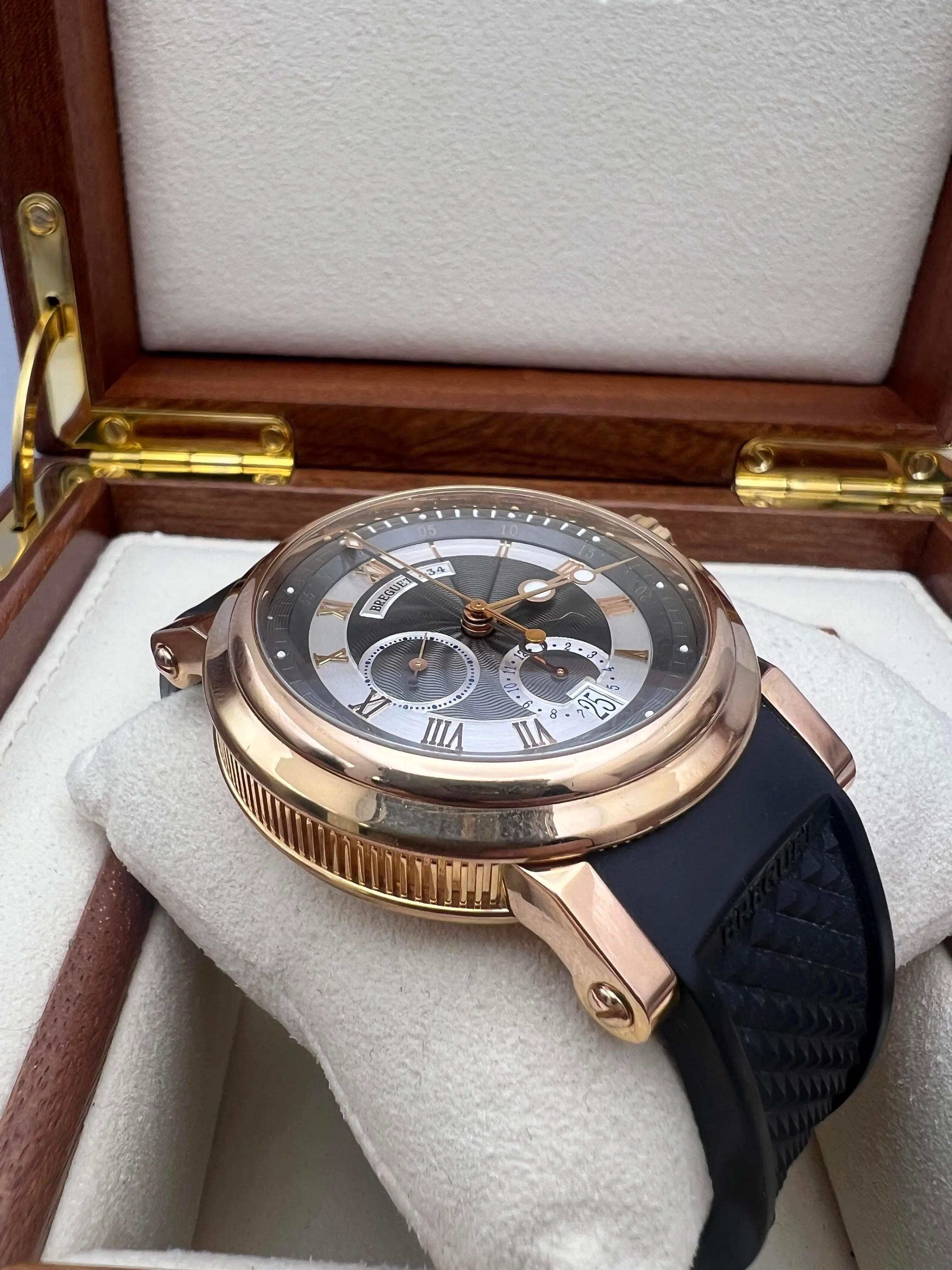 Breguet Marine Chronograph 42mm 18K Rose Gold Box Set 5827BR/Z2/5ZU For Sale 7