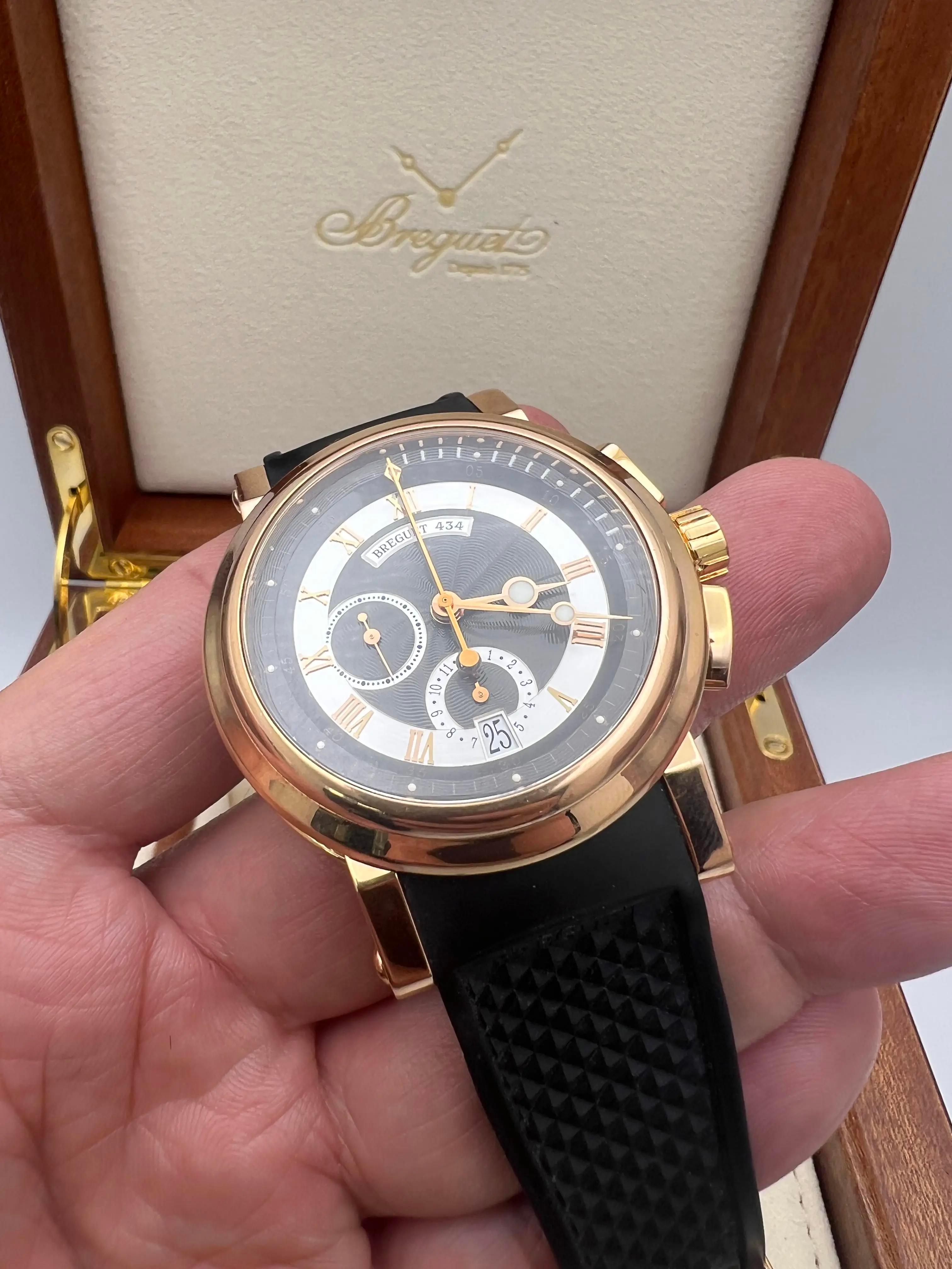 Breguet Marine Chronograph 42mm 18K Rose Gold Box Set 5827BR/Z2/5ZU For Sale 8
