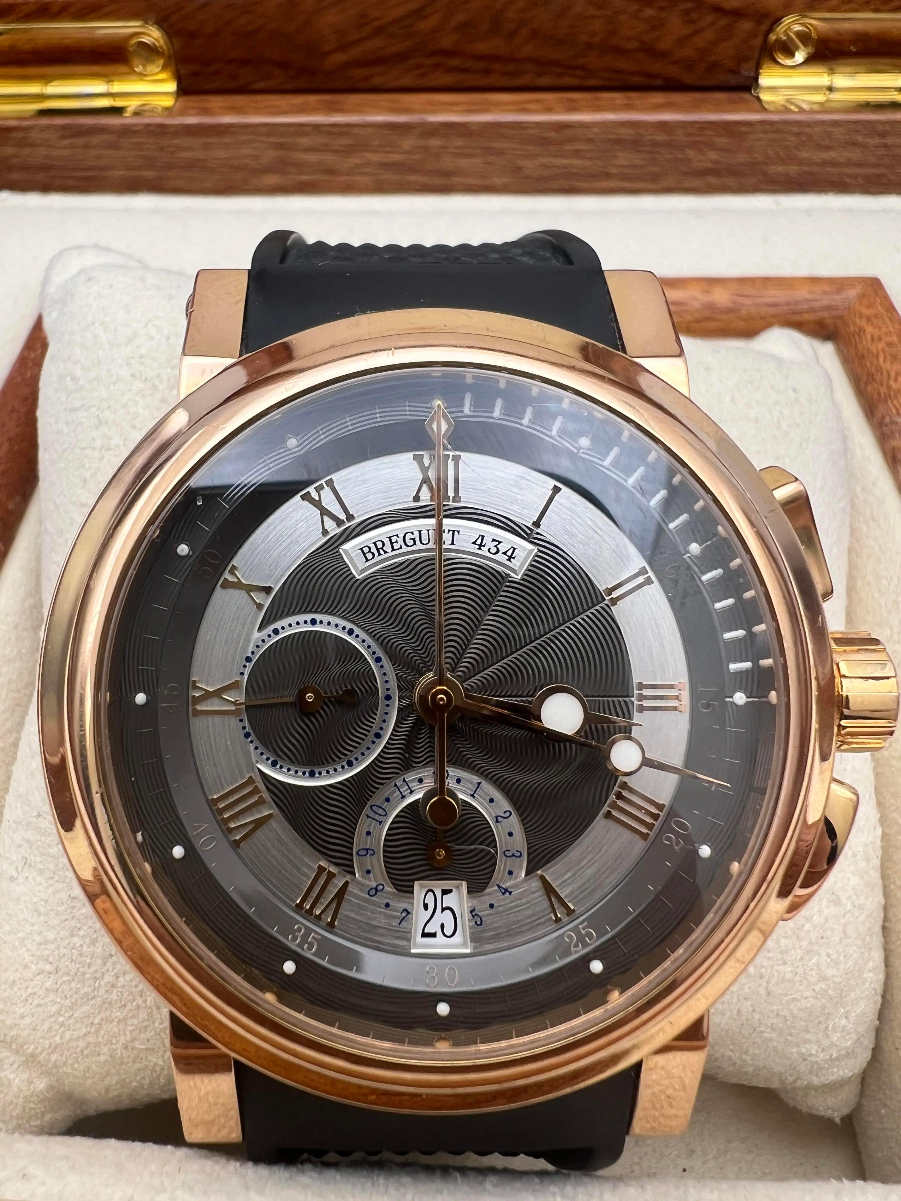 Breguet Marine Chronograph 42mm 18K Rose Gold Box Set 5827BR/Z2/5ZU For Sale 3