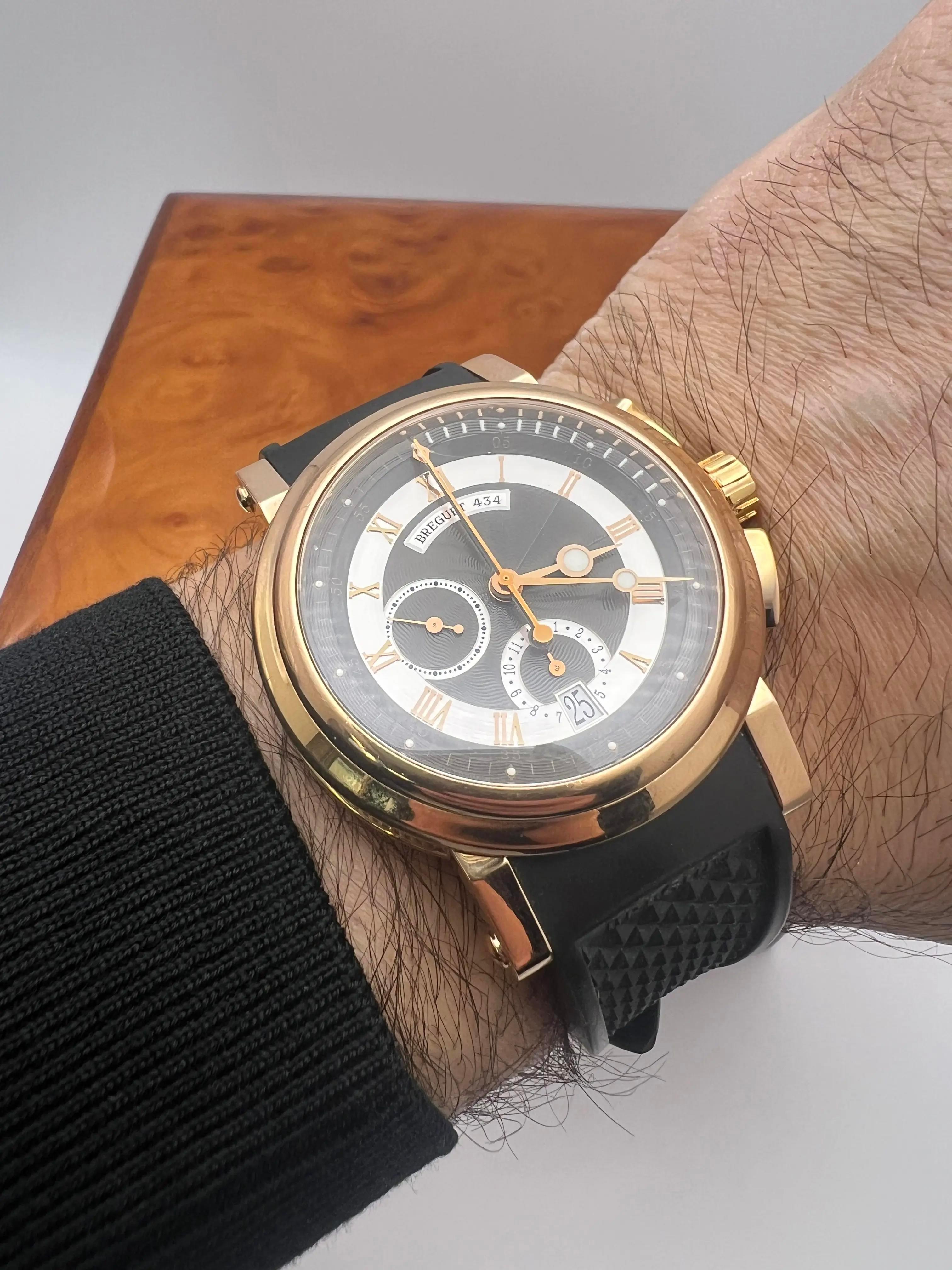 Breguet Marine Chronograph 42mm 18K Rose Gold Box Set 5827BR/Z2/5ZU For Sale 4
