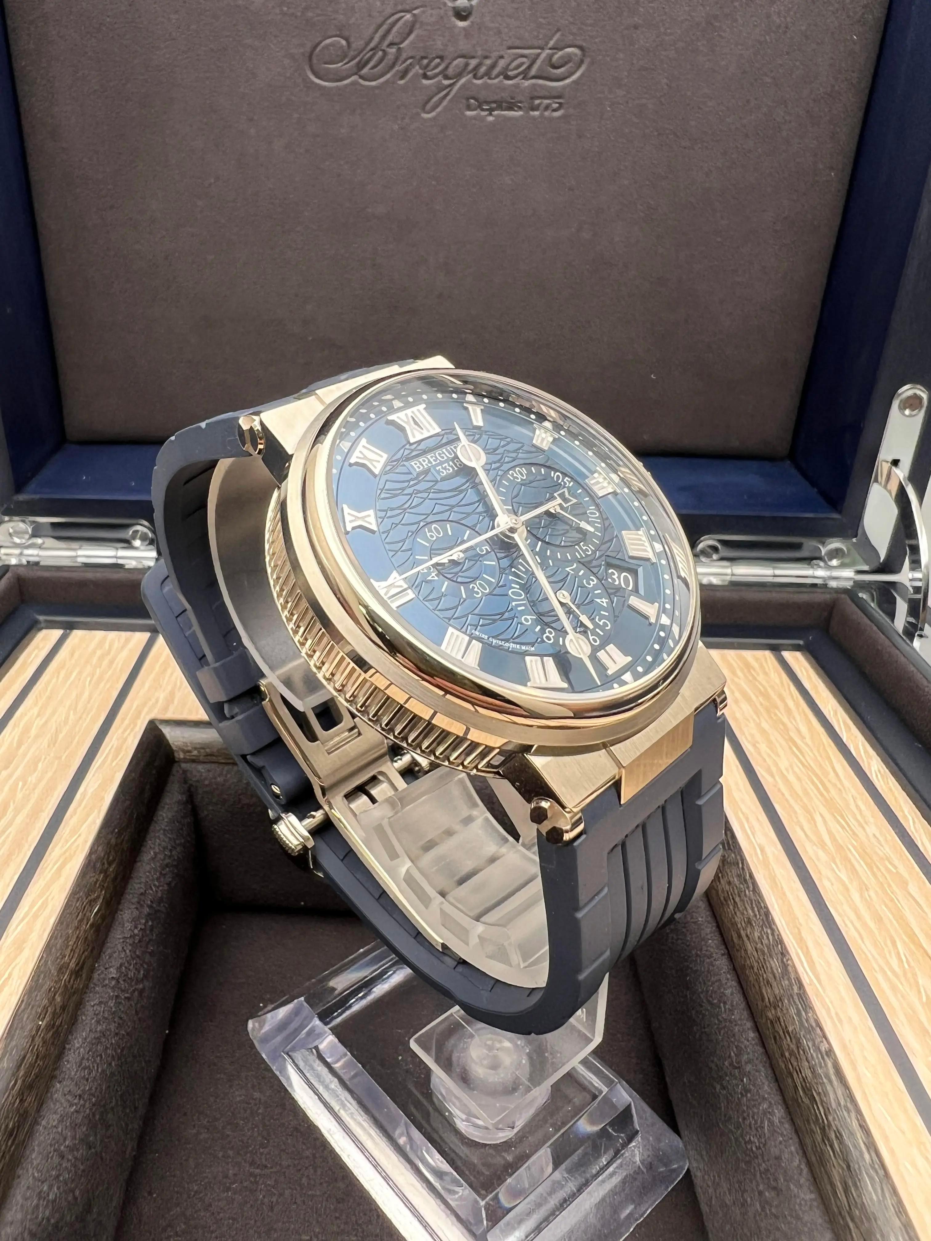 Breguet Marine Chronograph 5527BB/Y2/5WV 18K Weißgold Blaues Zifferblatt Box Papiere '22 im Angebot 6