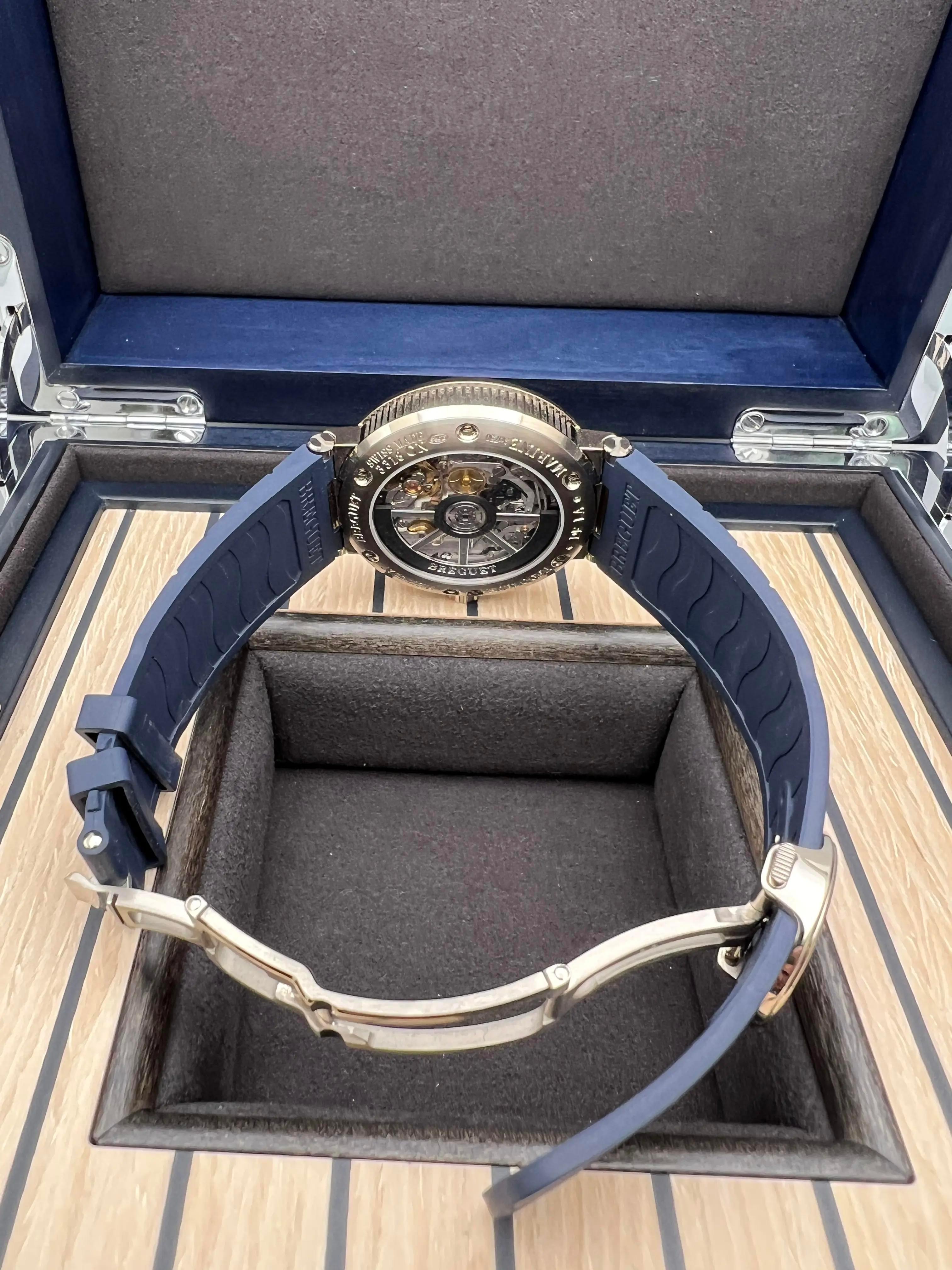 Breguet Marine Chronograph 5527BB/Y2/5WV 18K Weißgold Blaues Zifferblatt Box Papiere '22 im Angebot 8