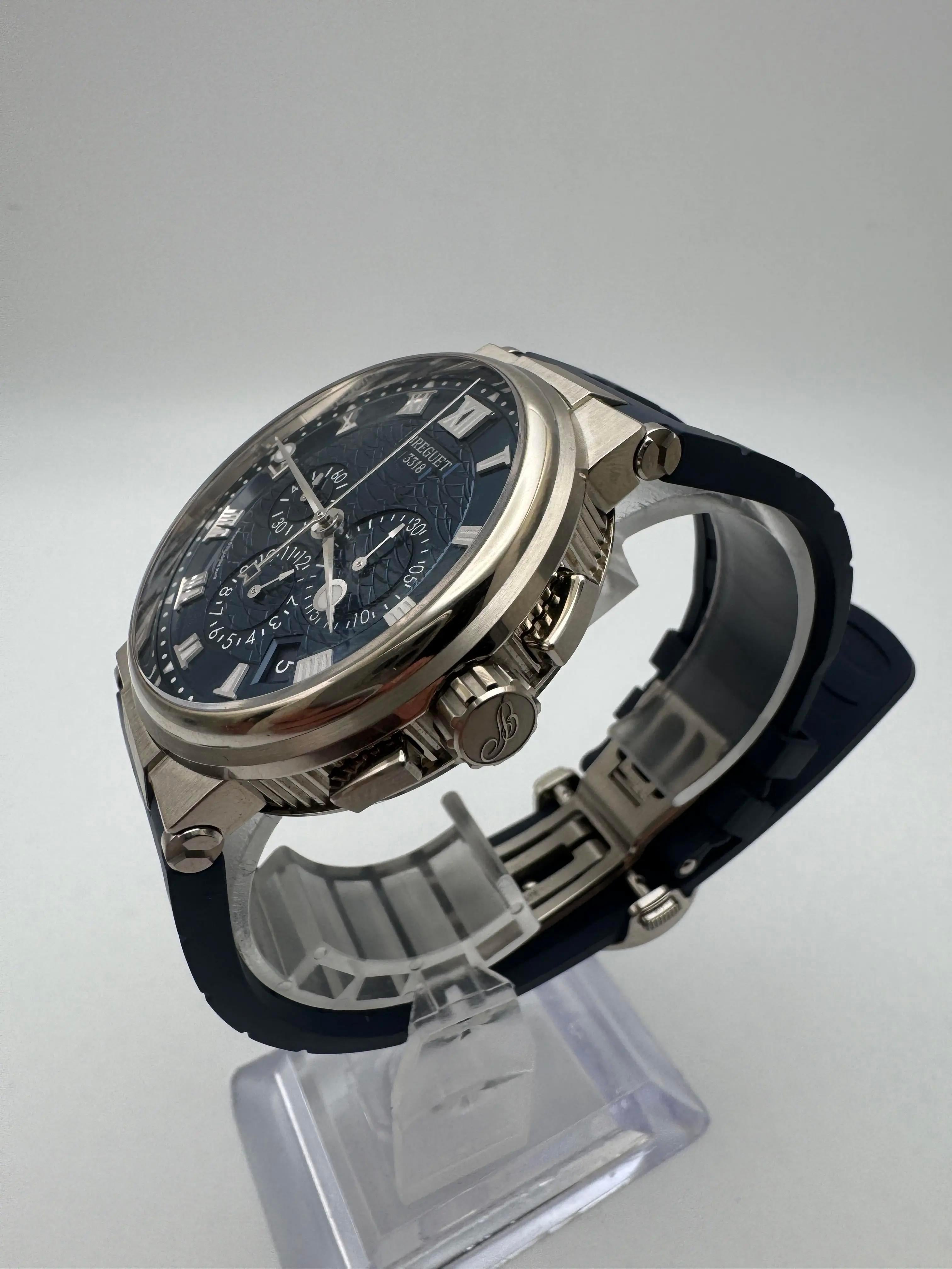 Breguet Marine Chronograph 5527BB/Y2/5WV 18K Weißgold Blaues Zifferblatt Box Papiere '22 im Angebot 12