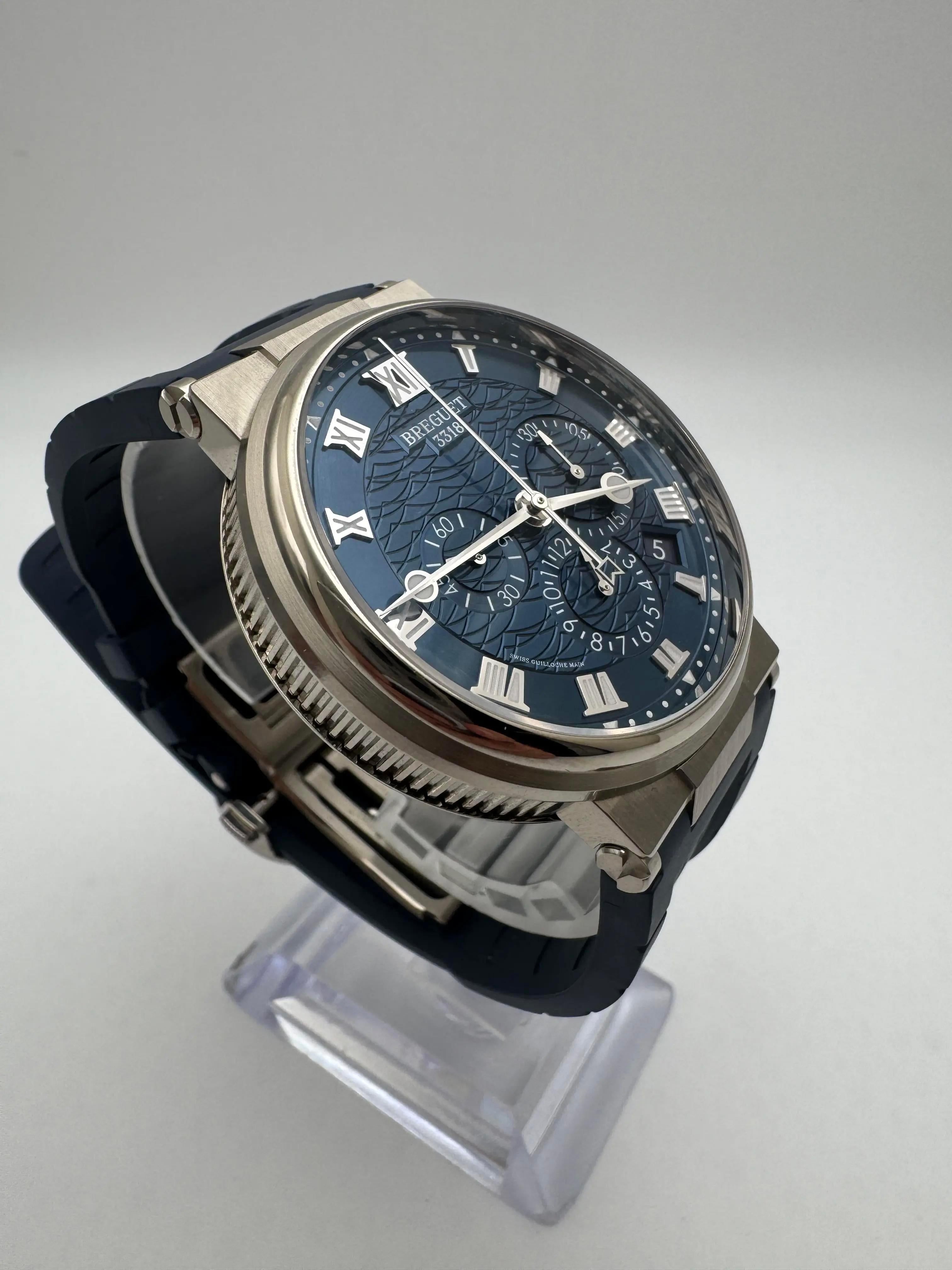 Breguet Marine Chronograph 5527BB/Y2/5WV 18K Weißgold Blaues Zifferblatt Box Papiere '22 im Angebot 15