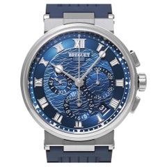 Breguet Marine Chronograph 5527BB/Y2/5WV 18K White Gold Blue Dial Box Papers '22
