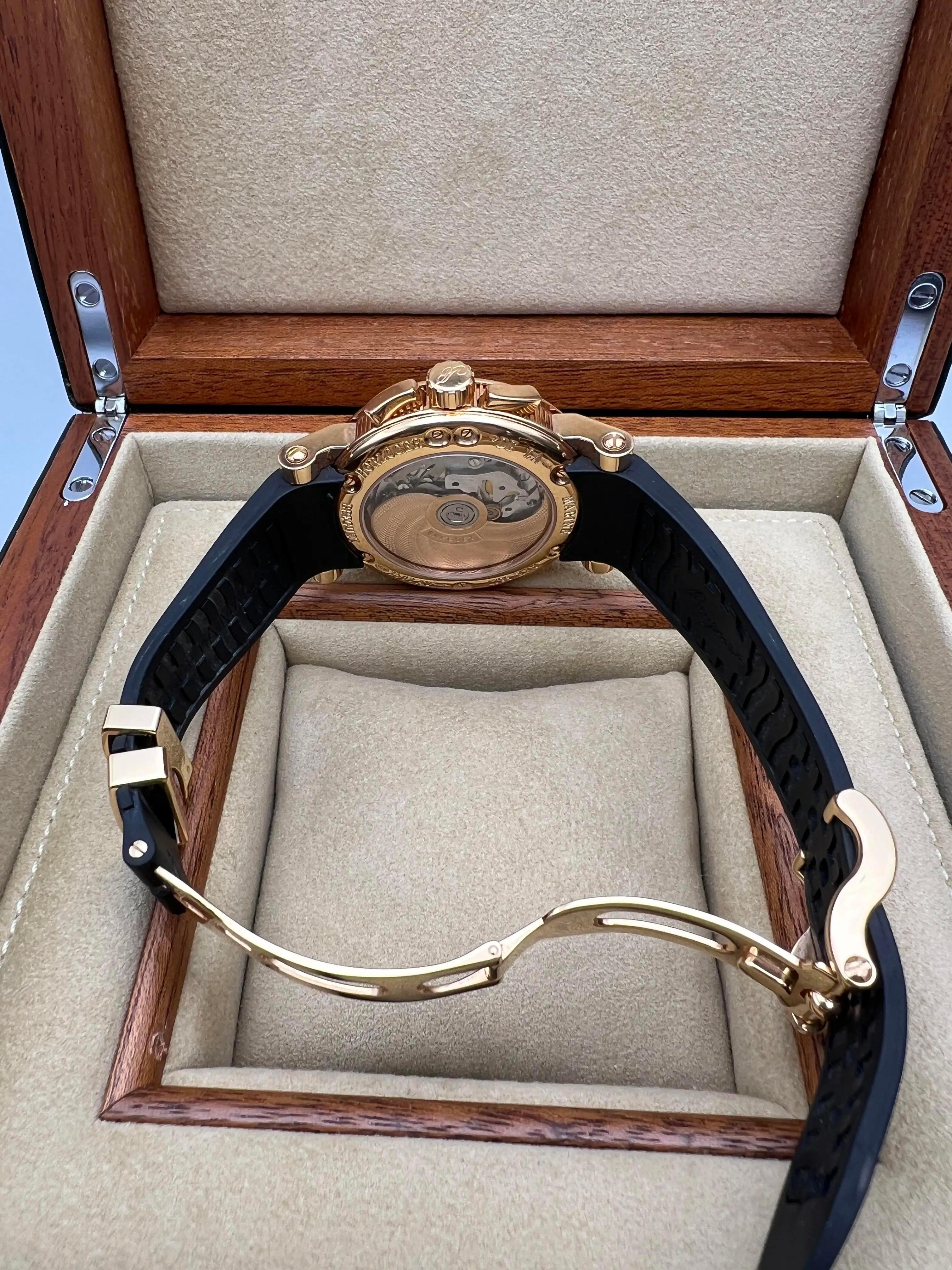 Breguet Marine Chronograph 5827BR/Z2/5ZU 18K Rose Rubber Strap Gray Dial B&P For Sale 9