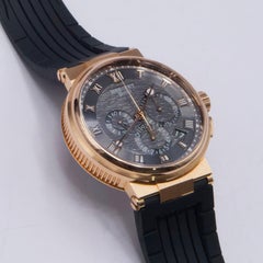Breguet Marine Chronographe 5527 Slate Dial 18K Rose Gold Mens Watch Box Papers