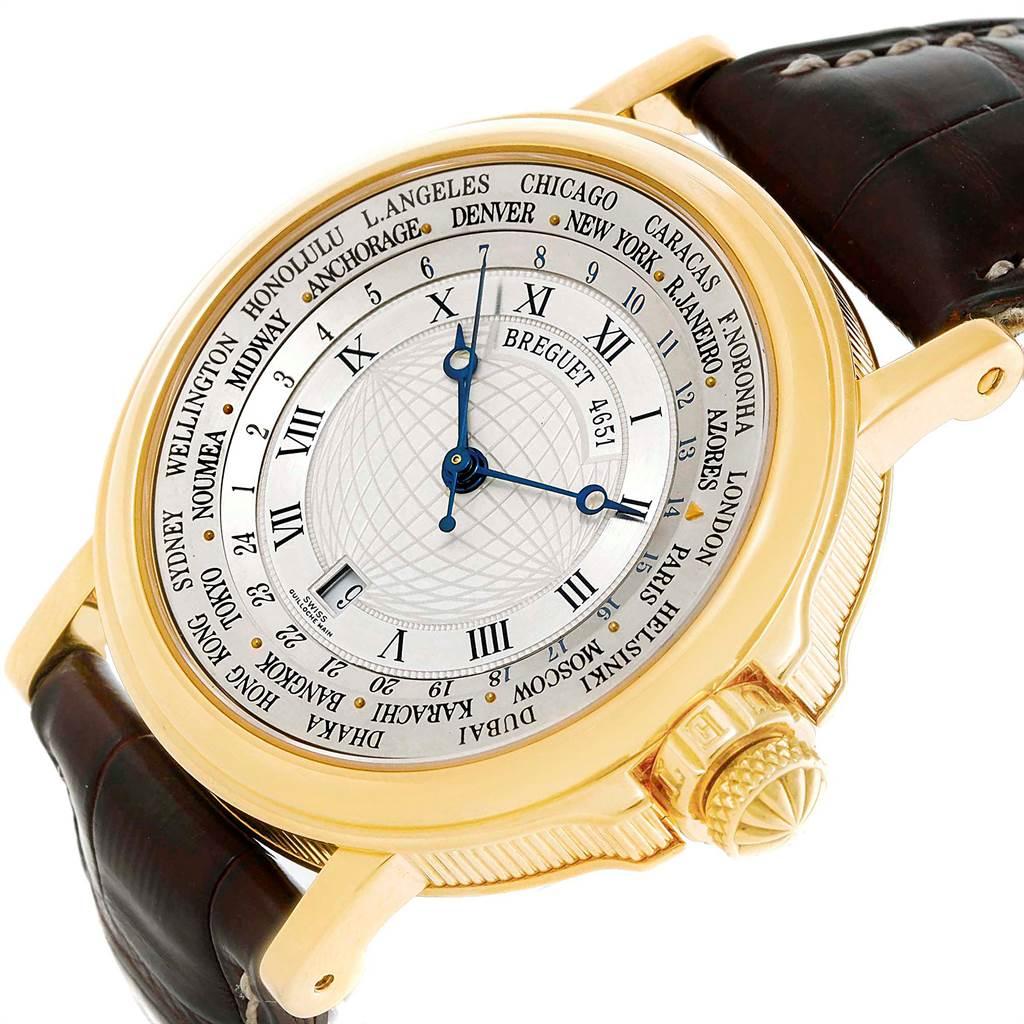 Breguet Marine Hora Mundi 24 World Time Zones Yellow Gold Watch 3700 In Excellent Condition In Atlanta, GA