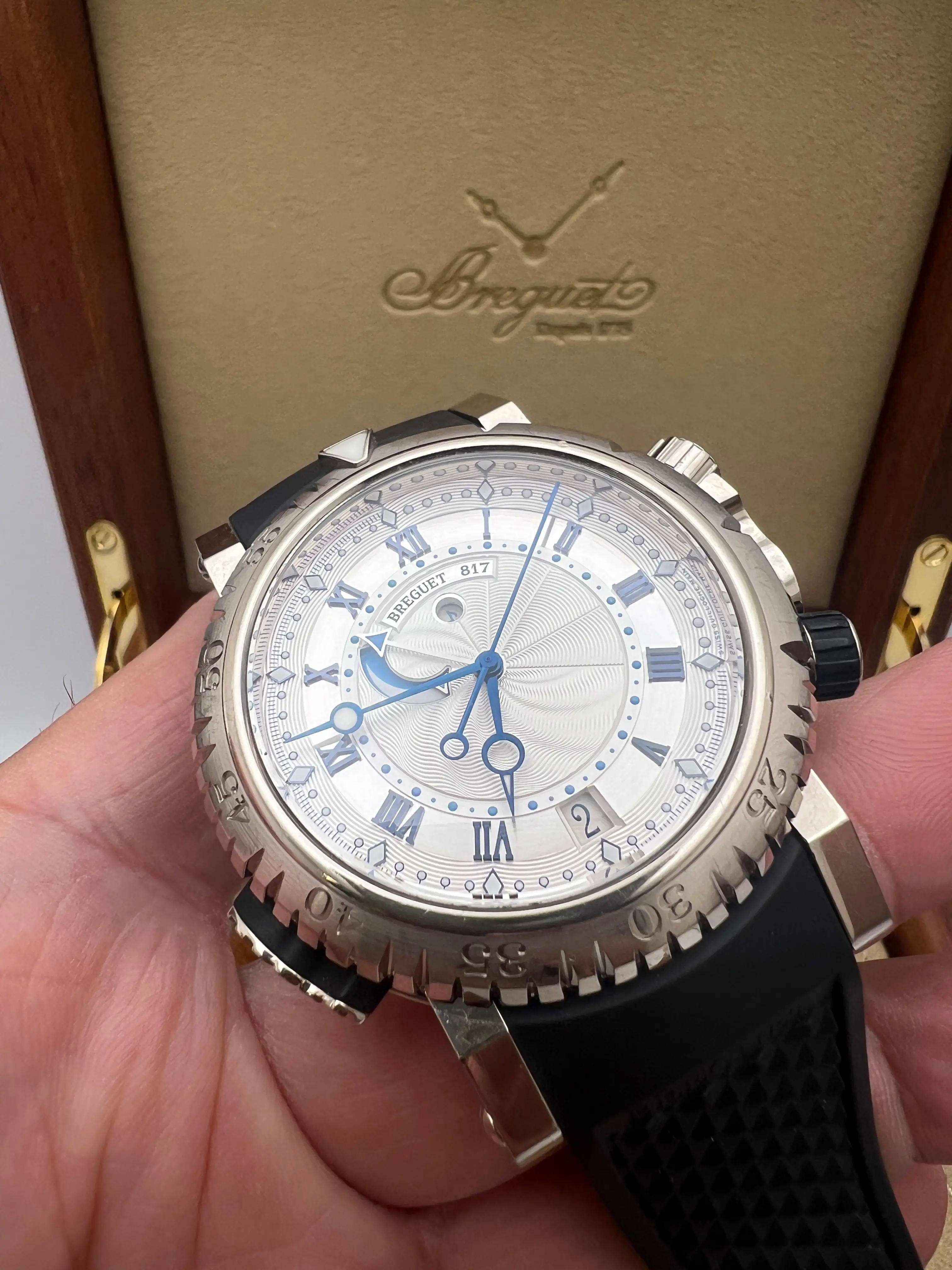 Breguet Marine Royale Alarma 45mm 5847BB/12/5ZV Oro Blanco 18K Caja Papeles en venta 8