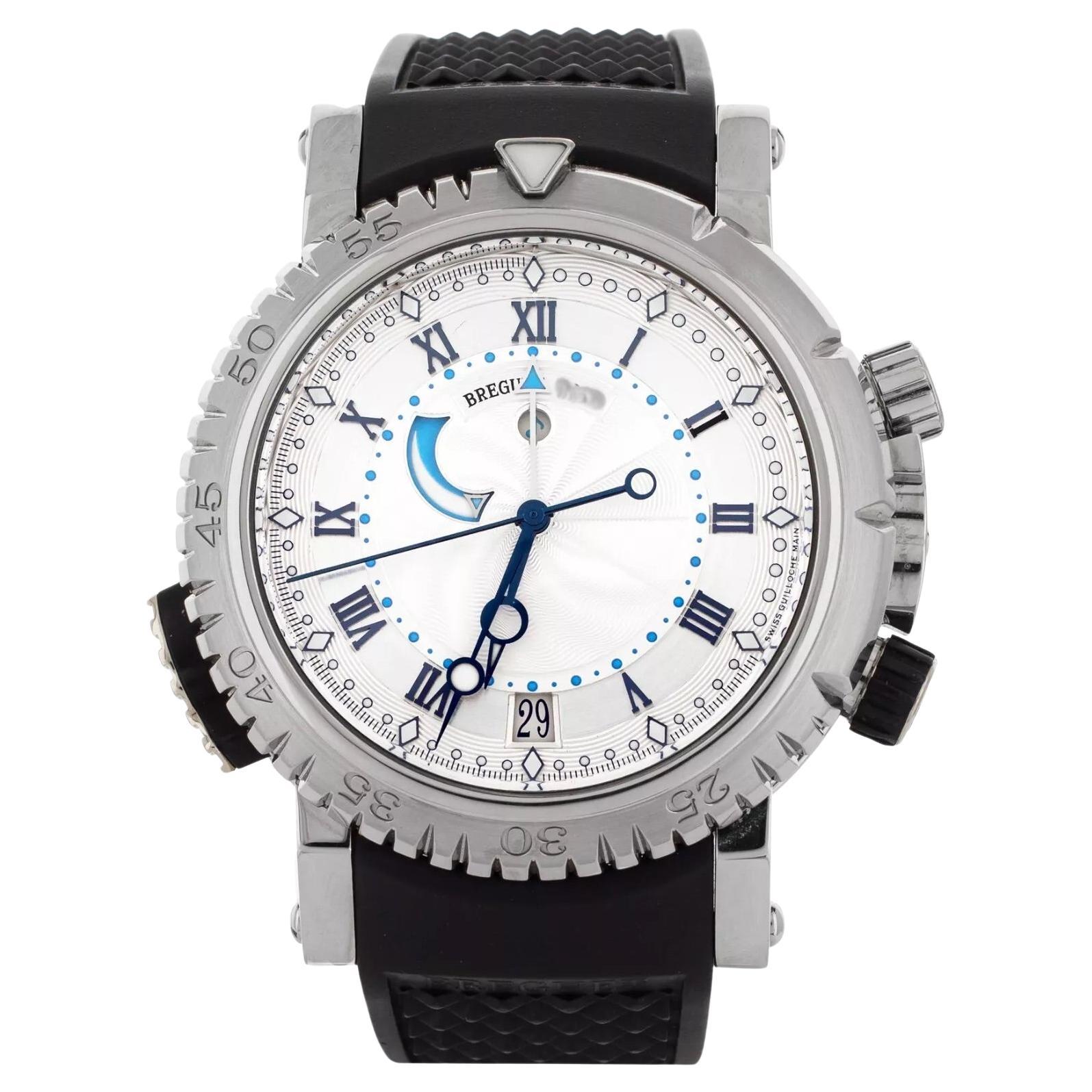 Breguet Marine Royale Alarm 45mm 5847BB/12/5ZV 18K White Gold Box Papers