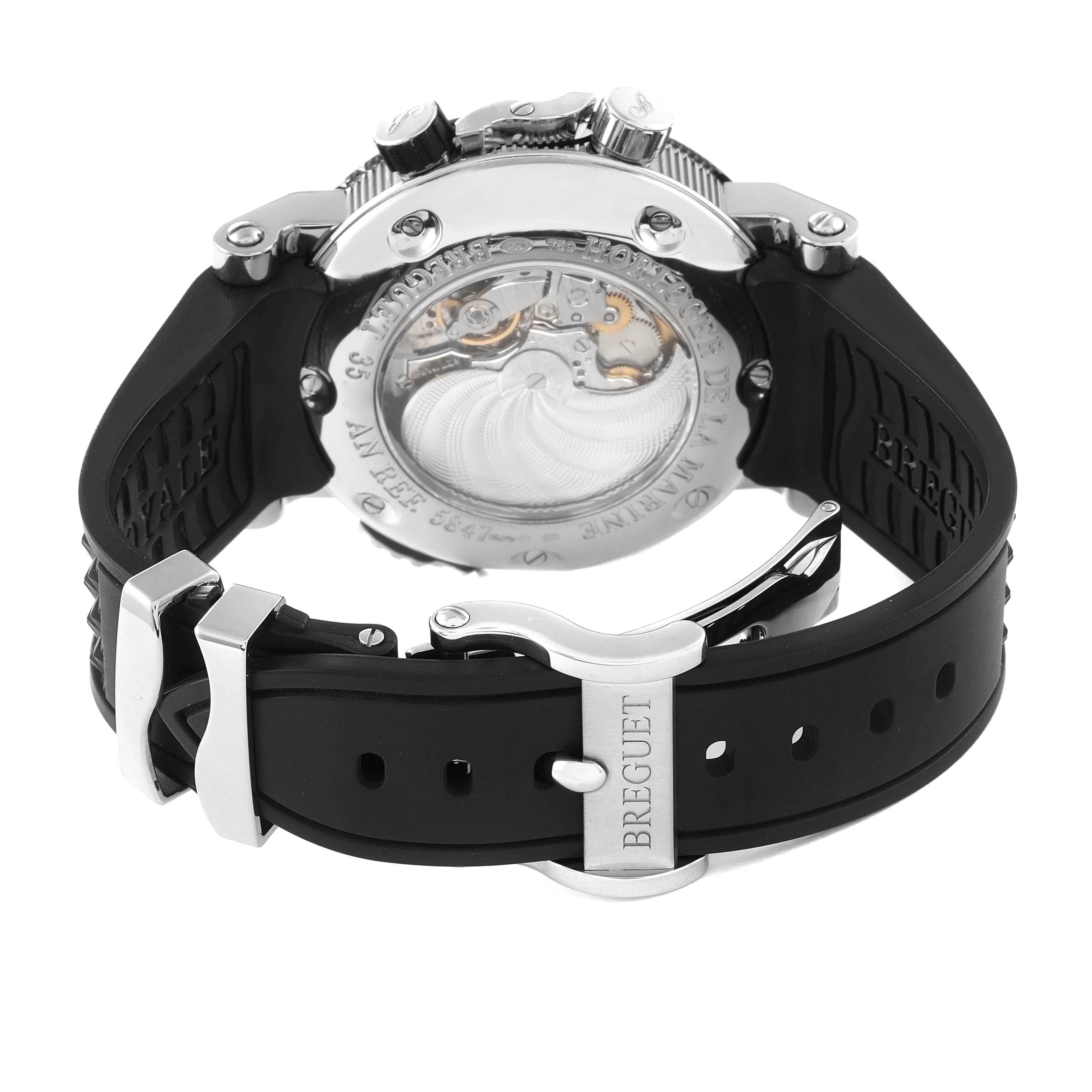 Breguet Marine Royale Alarm White Gold Mens Watch 5847BB Box Papers 2