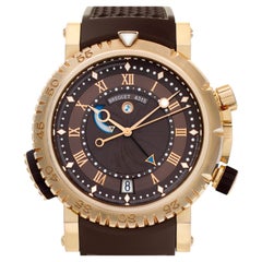 Used Breguet Marine Royale in 18k Rose Gold on Brown Rubber Strap, Ref 5847