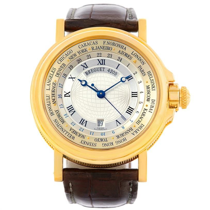 Breguet Marine World Time Hora Mundi 18 Karat Yellow Gold Watch 3700 4