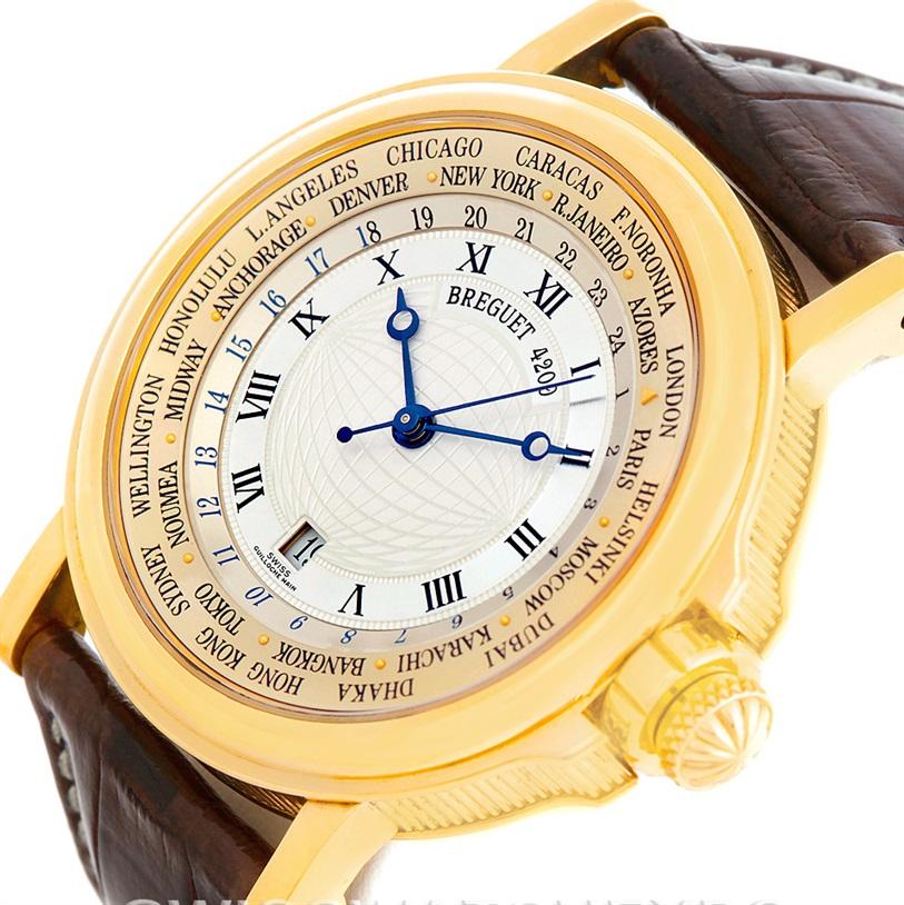 Breguet Marine World Time Hora Mundi 18 Karat Yellow Gold Watch 3700 2