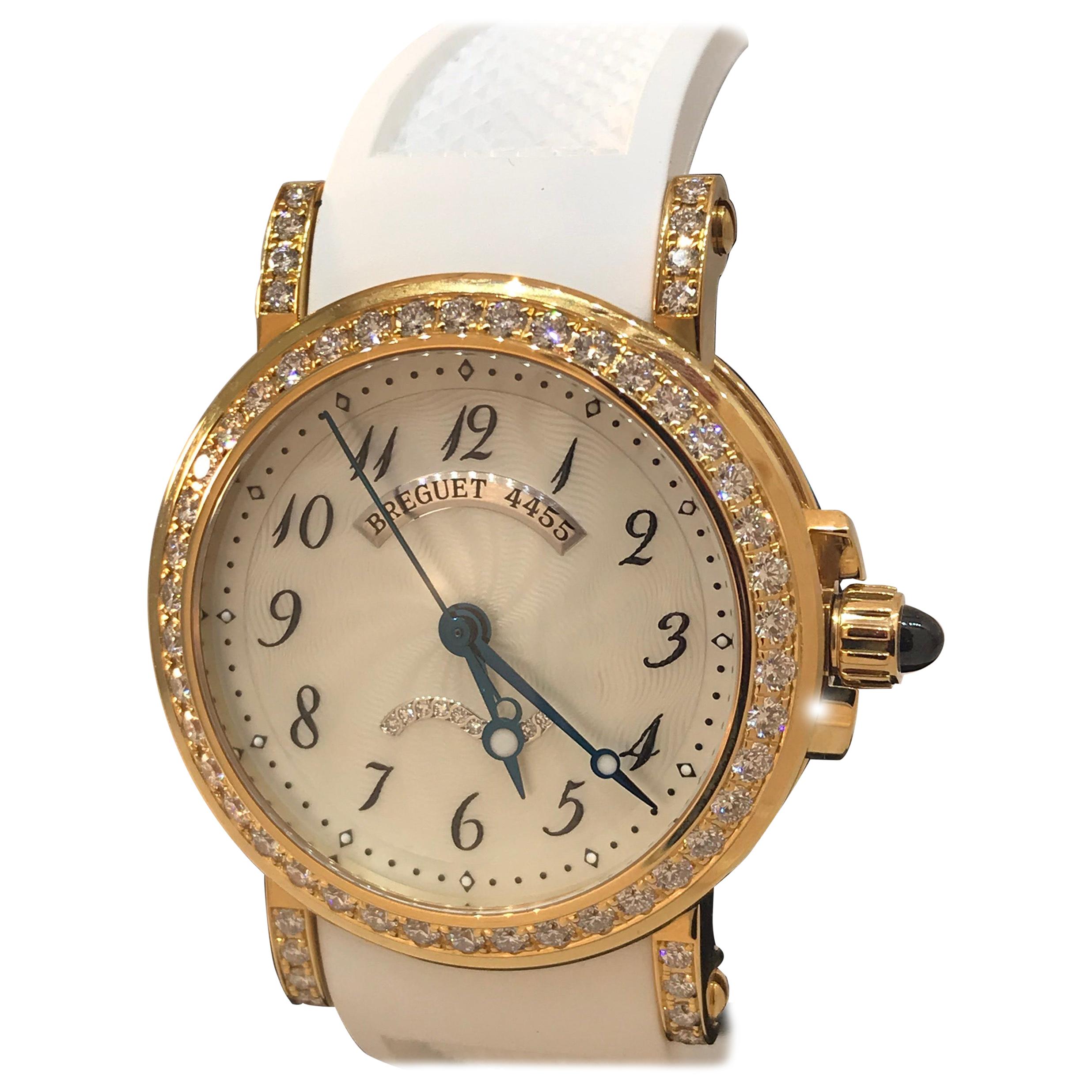 Breguet Marine Yellow Gold Diamond Bezel Ladies Watch 8818ba/59/564.dd00 New For Sale