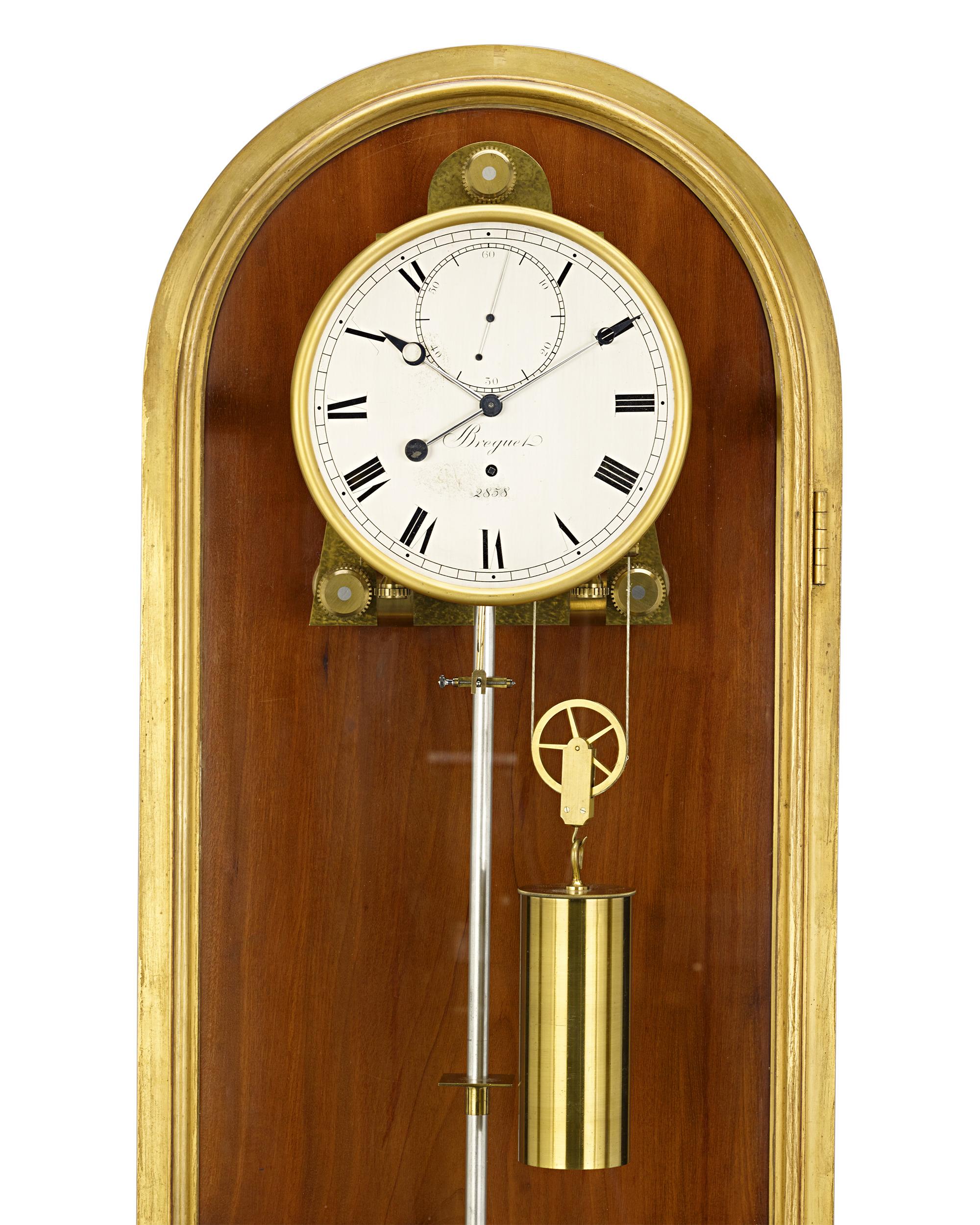 Art Deco Breguet Month-Going Long Case Regulator Clock For Sale
