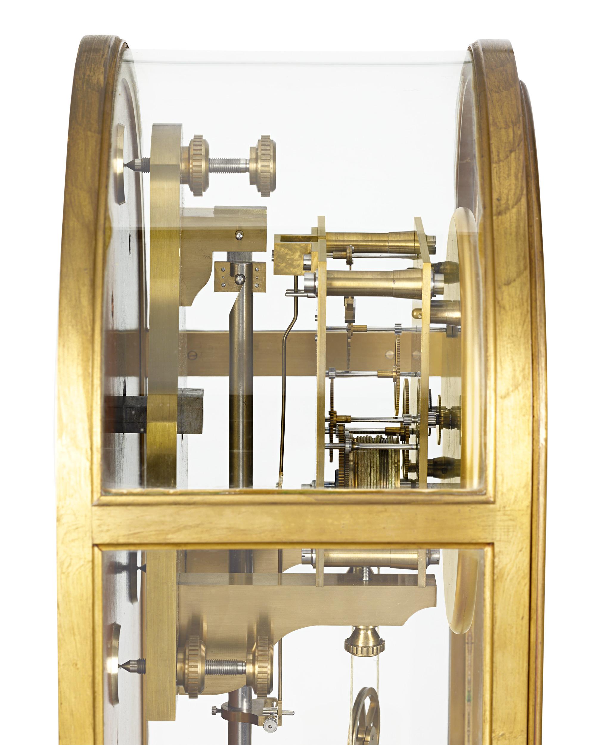 20th Century Breguet Month-Going Long Case Regulator Clock For Sale