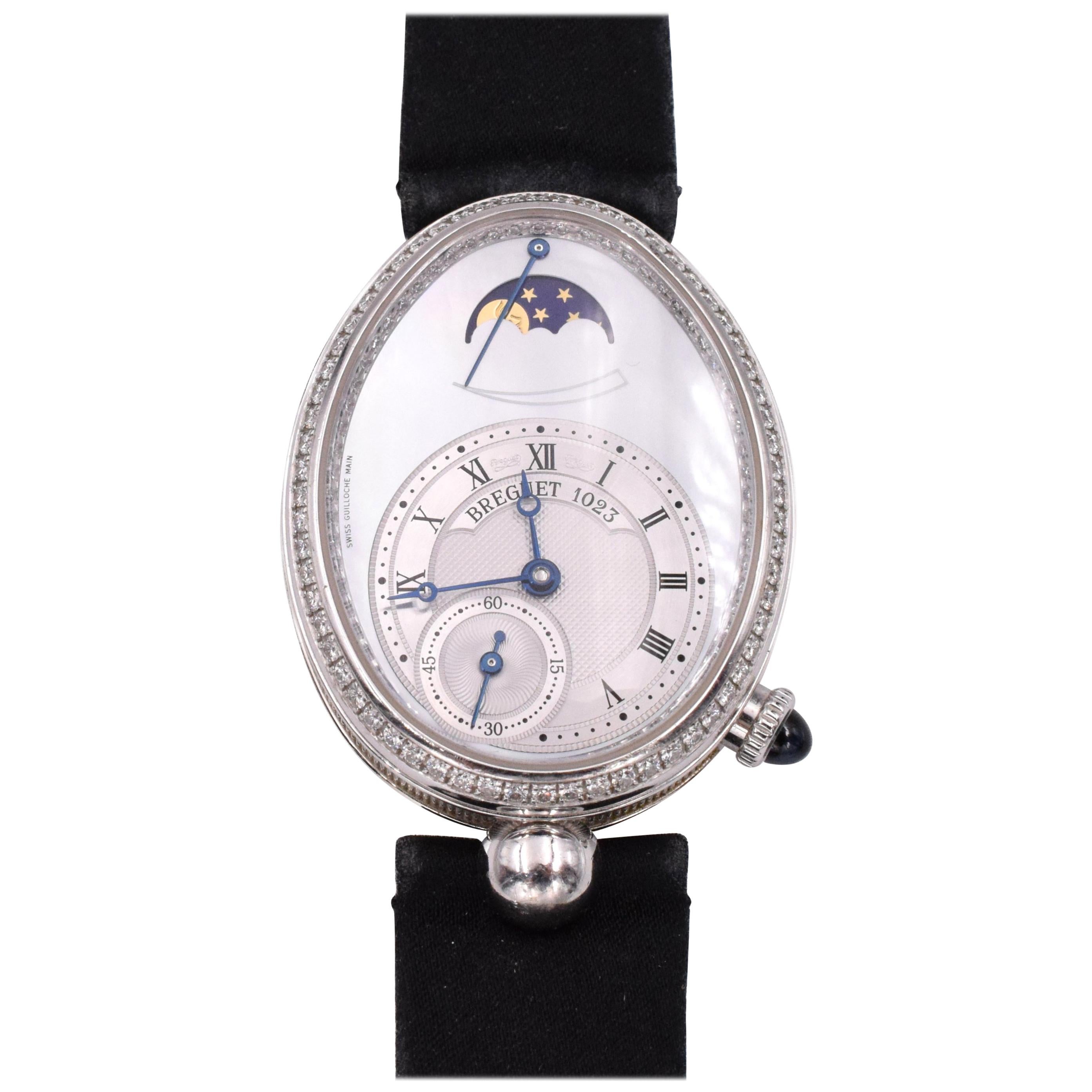 Breguet, Mother of Pearl 
Reine de Naples
 Moonphase Wristwatch