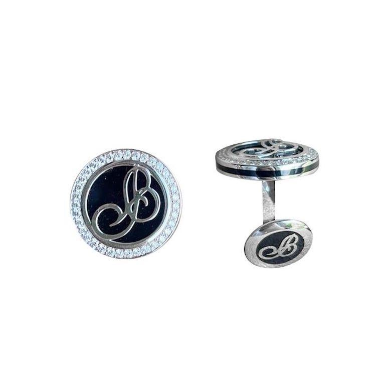 Cufflinks White Gold 18 K

Diamond 72-Round 57-0,3-F/VS1A
Onyx 2-5,28ct

With a heritage of ancient fine Swiss jewelry traditions, NATKINA is a Geneva based jewellery brand, which creates modern jewellery masterpieces suitable for every day life.
It