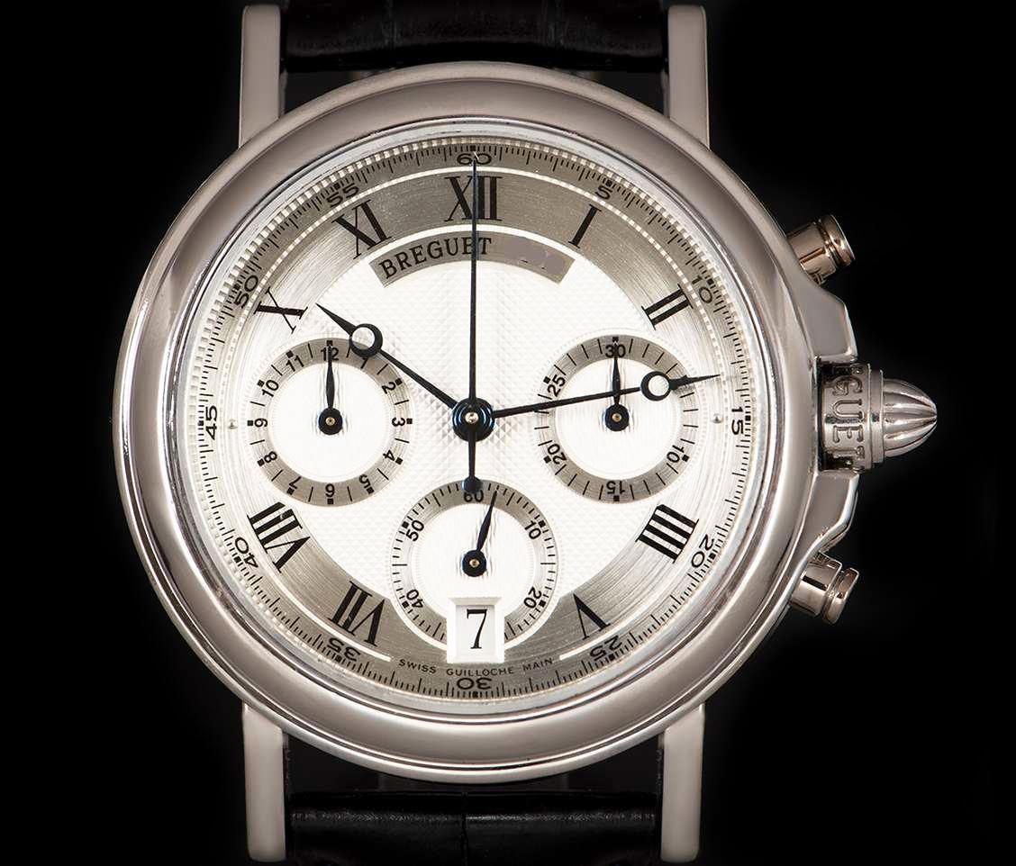 Breguet Platinum Marine Automatic Wristwatch In Excellent Condition In Geneva, CH