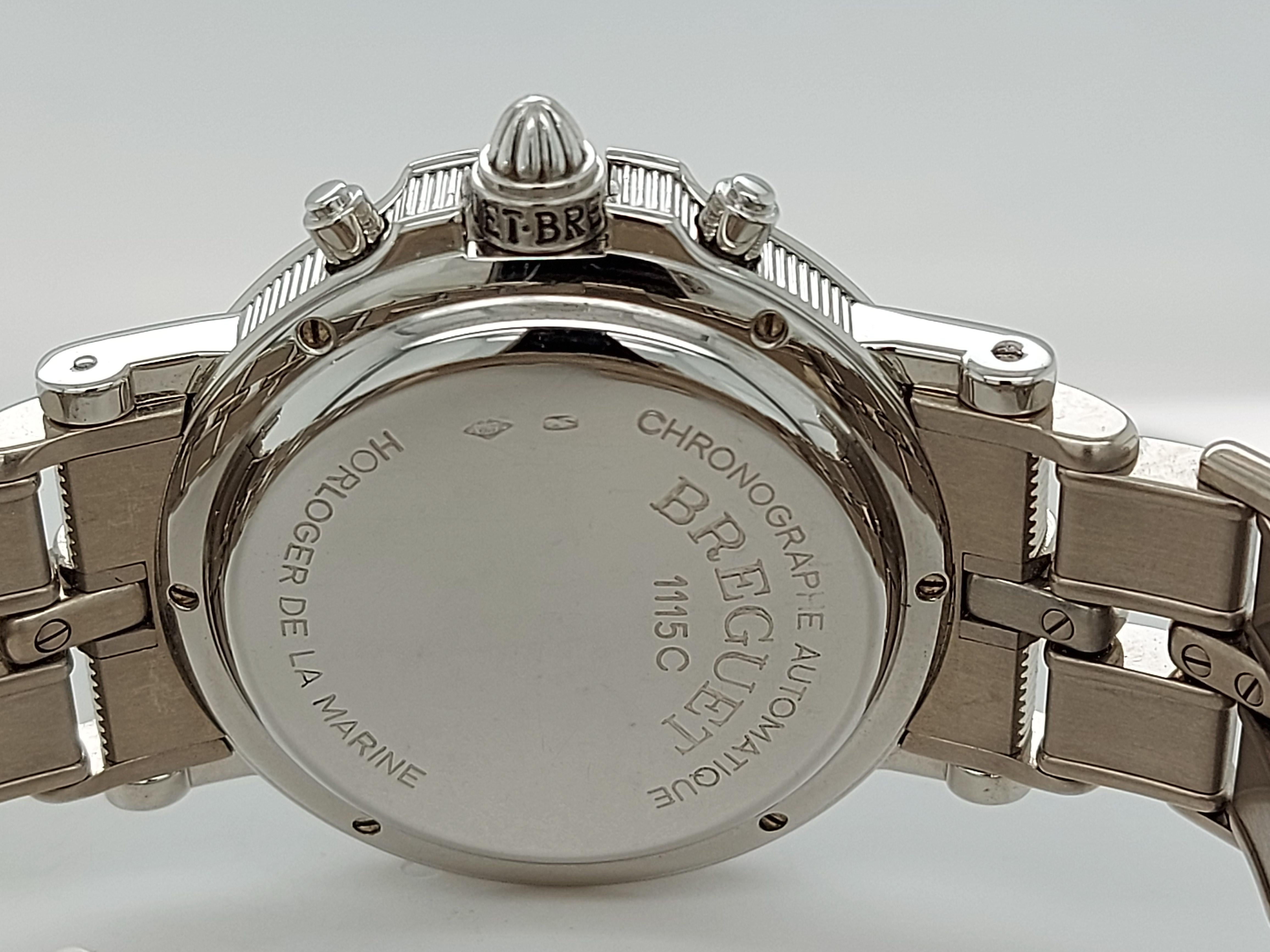 Breguet Platinum Marine Chronograph 3460PT/12/996, White Gold Strap 8