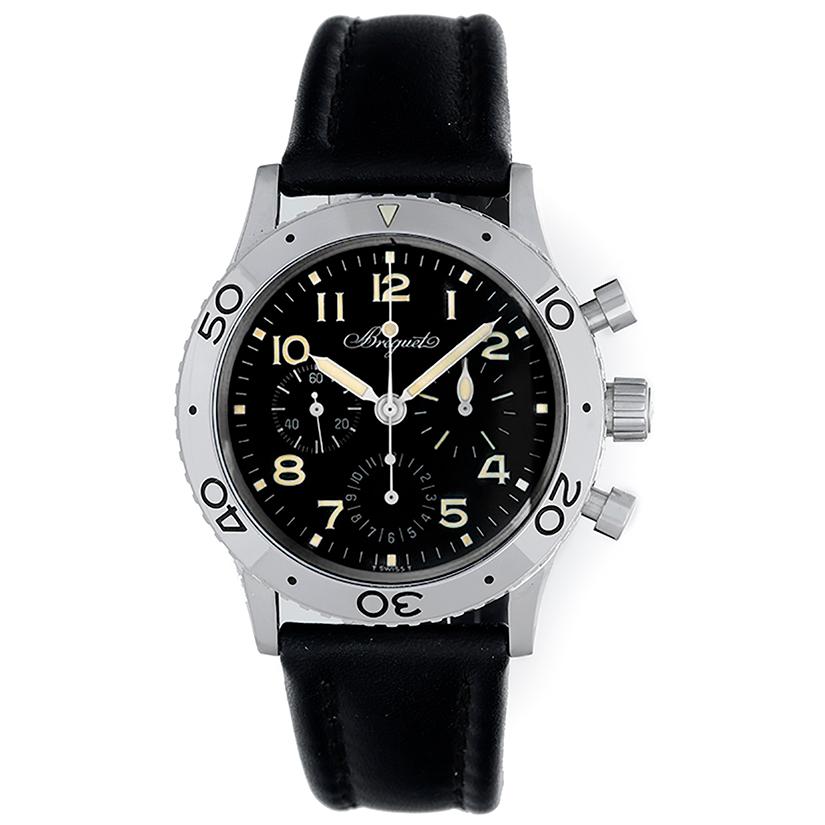 Breguet Platinum Type XX Aeronavale Chronograph Automatic Wristwatch Ref 3800 In Excellent Condition In Dallas, TX