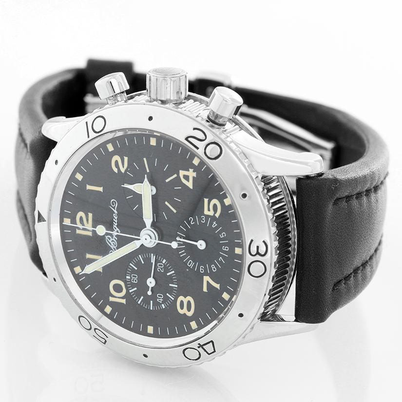 Women's or Men's Breguet Platinum Type XX Aeronavale Chronograph Automatic Wristwatch Ref 3800