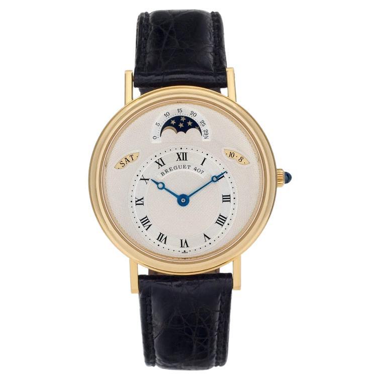 Breguet Quantième Watch in 18k with 18k Tang Buckle Watch Auto with Date
