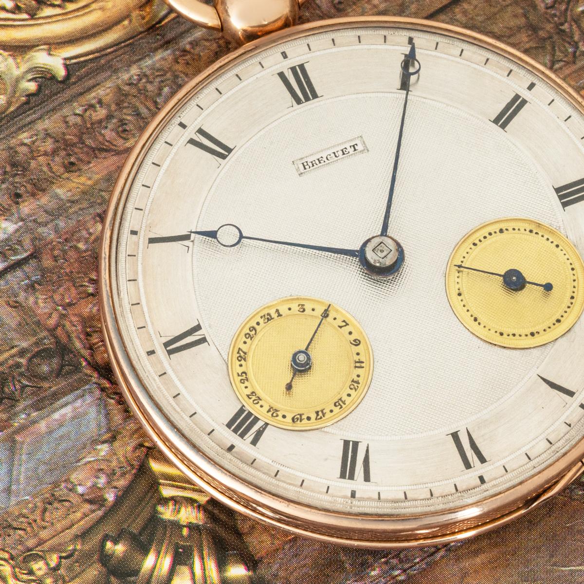 Breguet Rare Rose Gold Keywind Cylinder Date Pocket Watch C1830 6