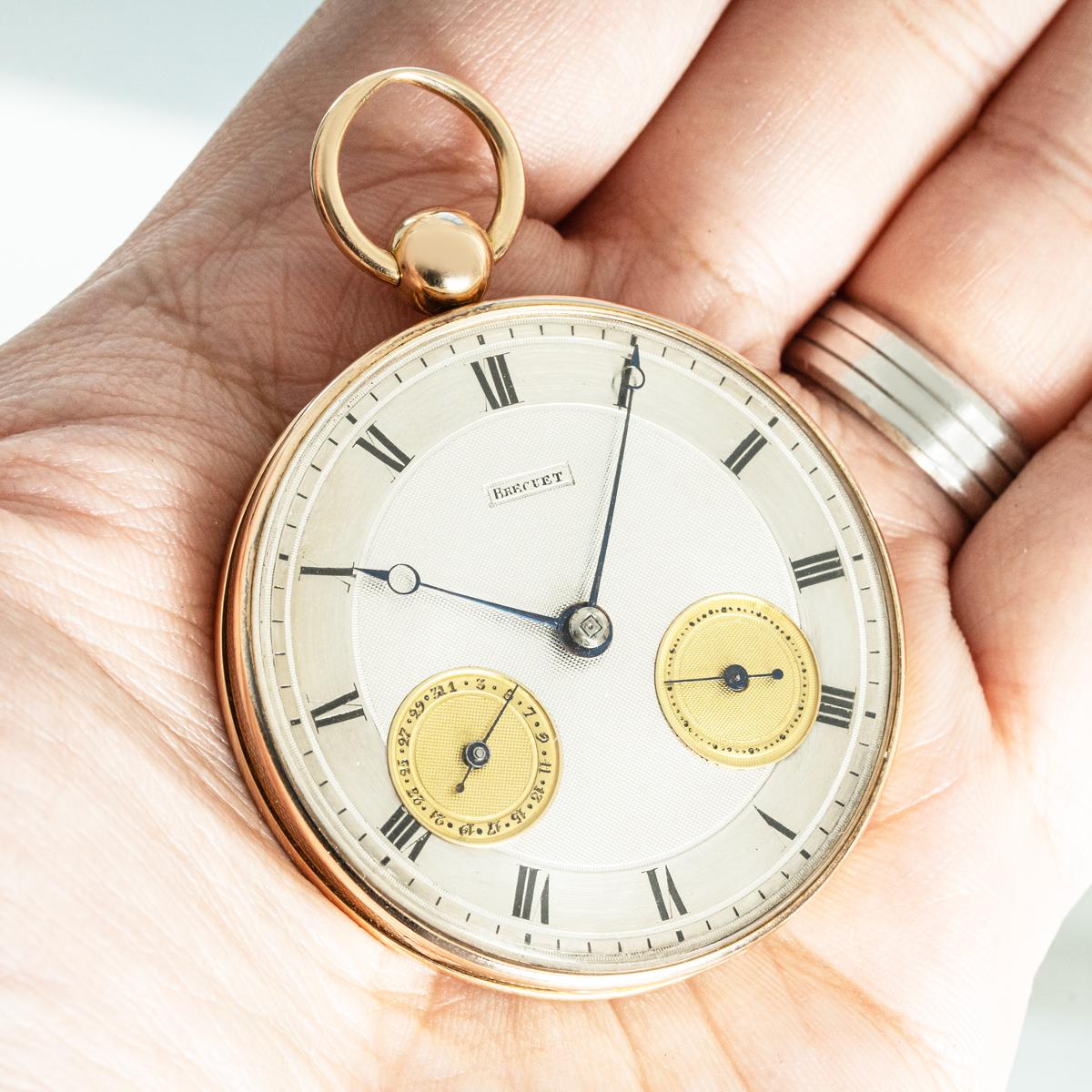 Breguet Rare Rose Gold Keywind Cylinder Date Pocket Watch C1830 5